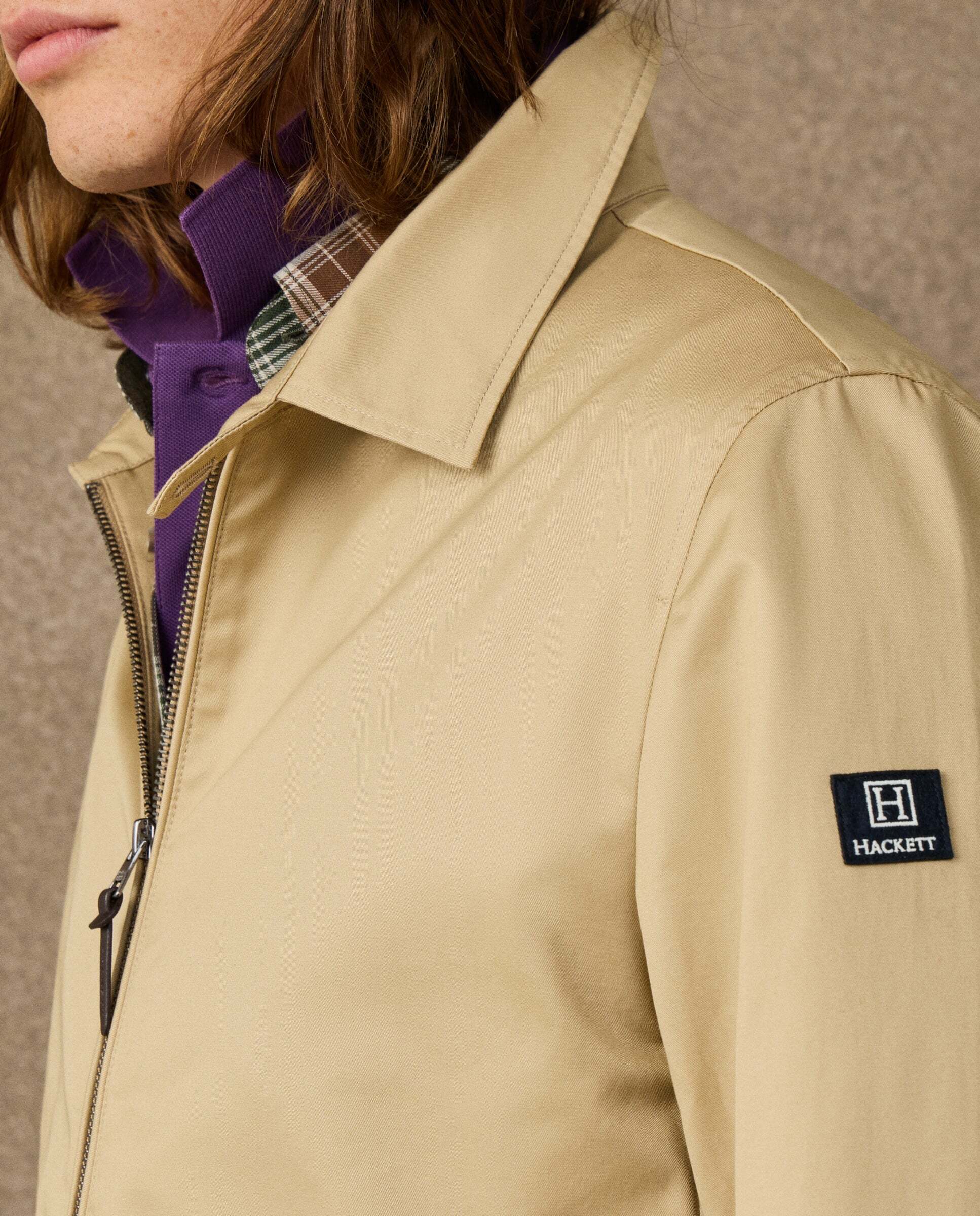 Chaqueta de hombre harrington de algodón - Hackett - Natural Natural-4