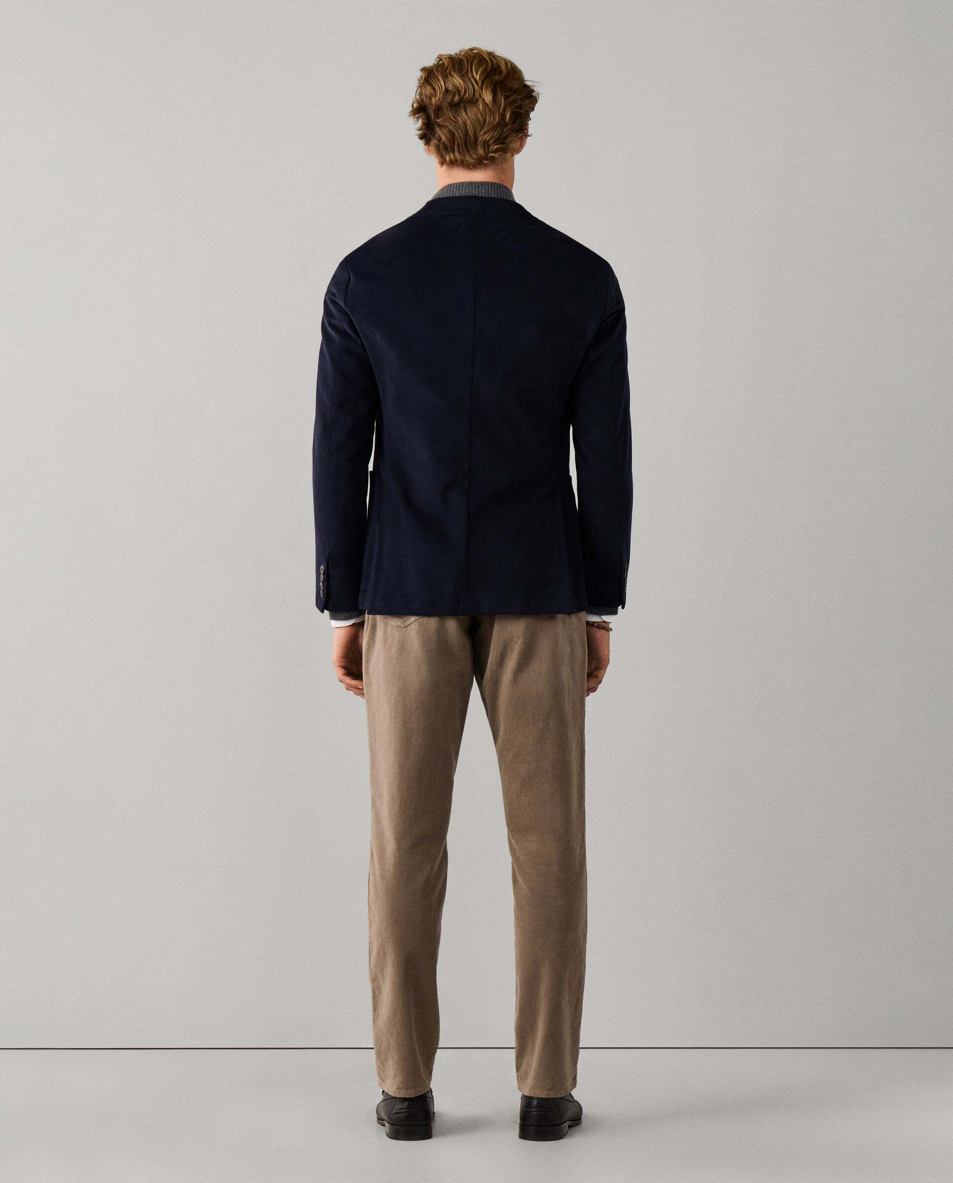 Americana de hombre de sarga de algodón cepillado - Hackett - tejida en italia - Azul Azul-3
