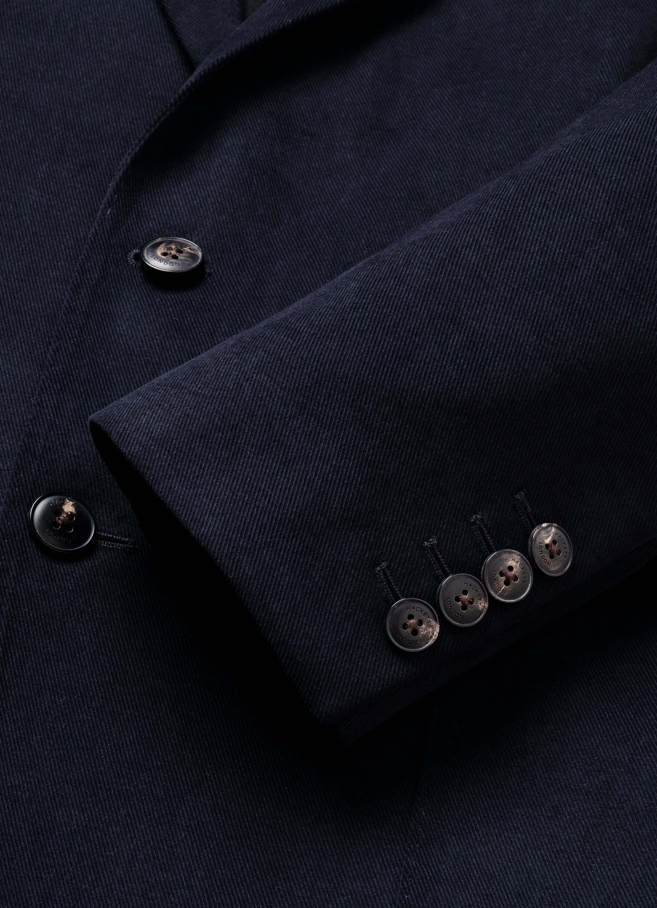 Americana de hombre de sarga de algodón cepillado - Hackett - tejida en italia - Azul Azul-5