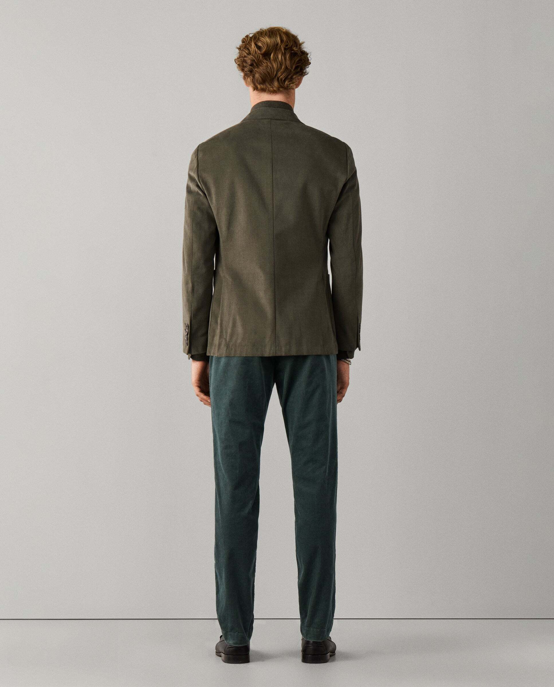 Americana de hombre de sarga de algodón cepillado - Hackett - tejida en italia - Verde Verde-3