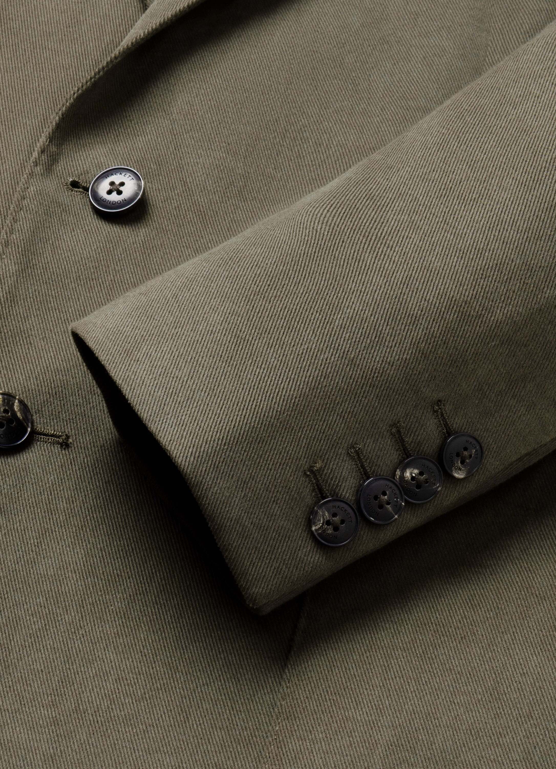 Americana de hombre de sarga de algodón cepillado - Hackett - tejida en italia - Verde Verde-5