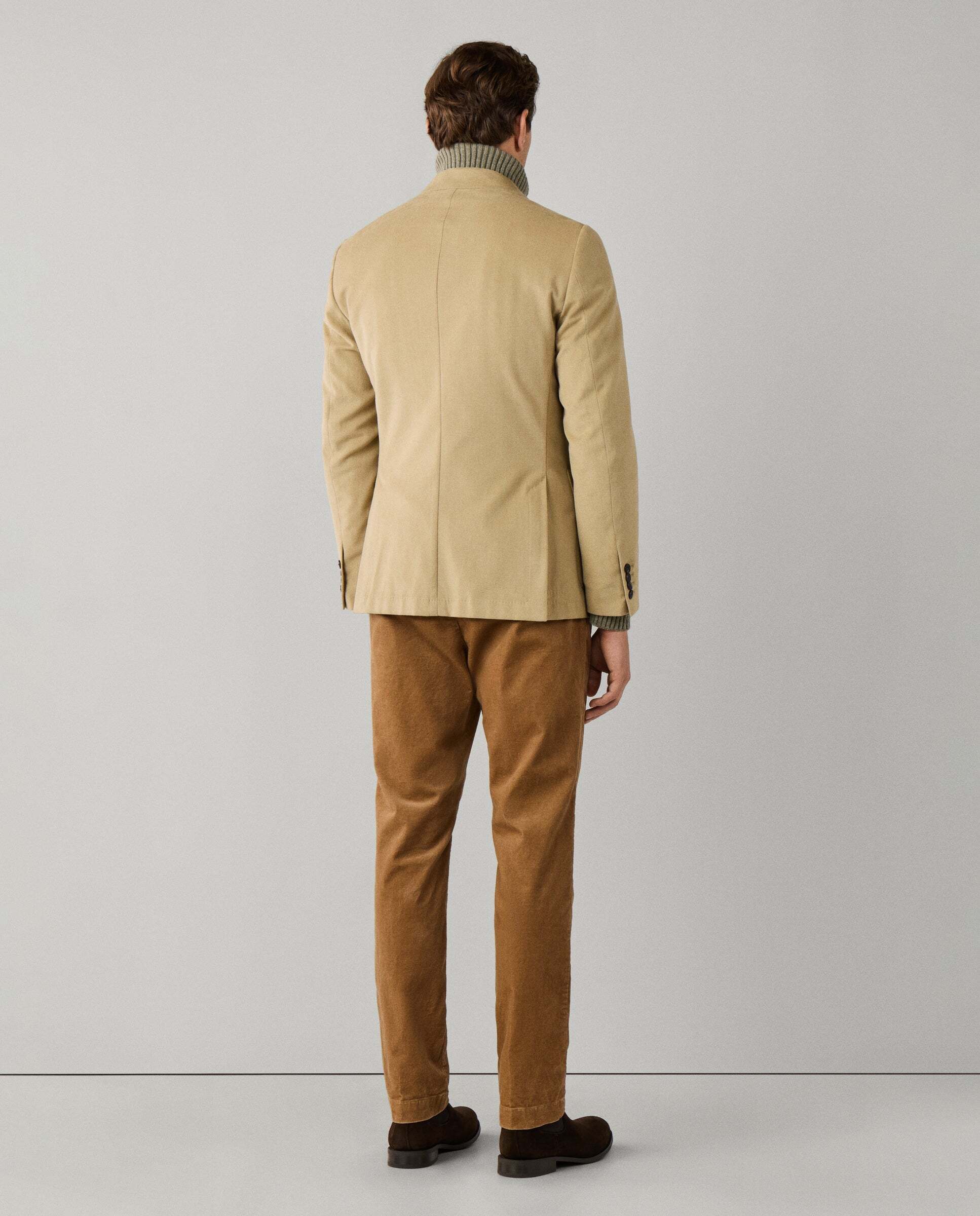 Americana de hombre de sarga de algodón cepillado - Hackett - tejida en italia - Natural Natural-3