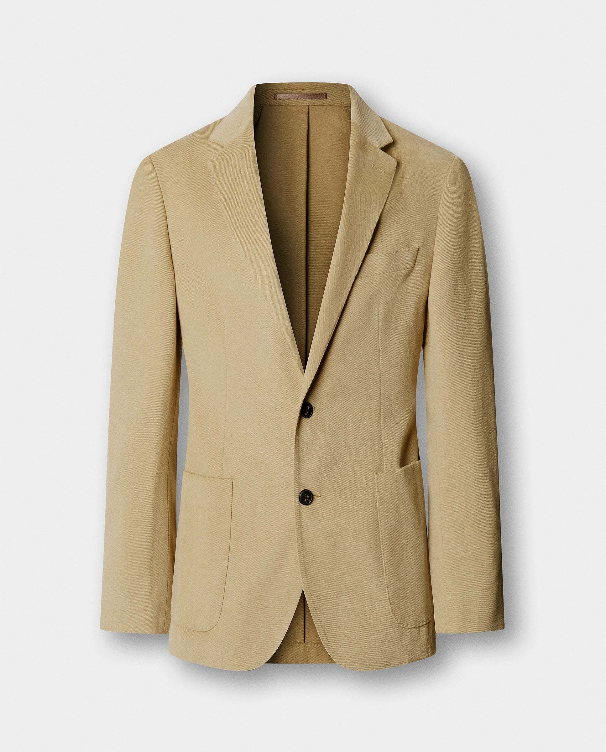Americana de hombre de sarga de algodón cepillado - Hackett - tejida en italia - Natural Natural-7