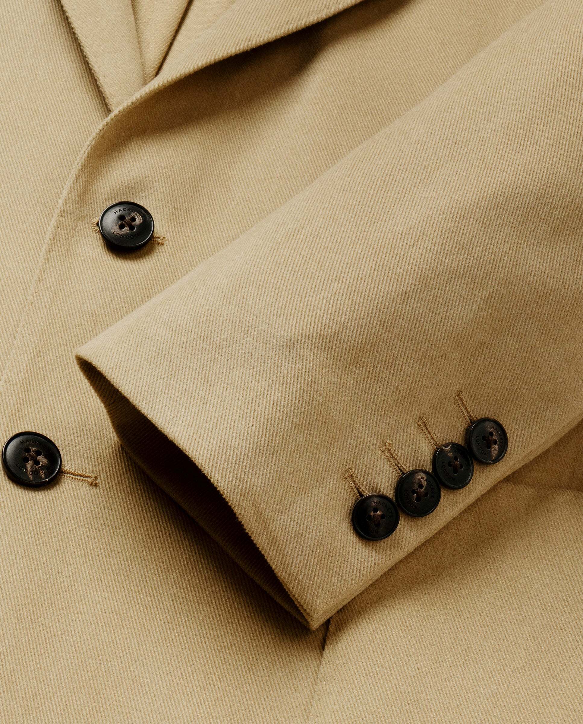 Americana de hombre de sarga de algodón cepillado - Hackett - tejida en italia - Natural Natural-8