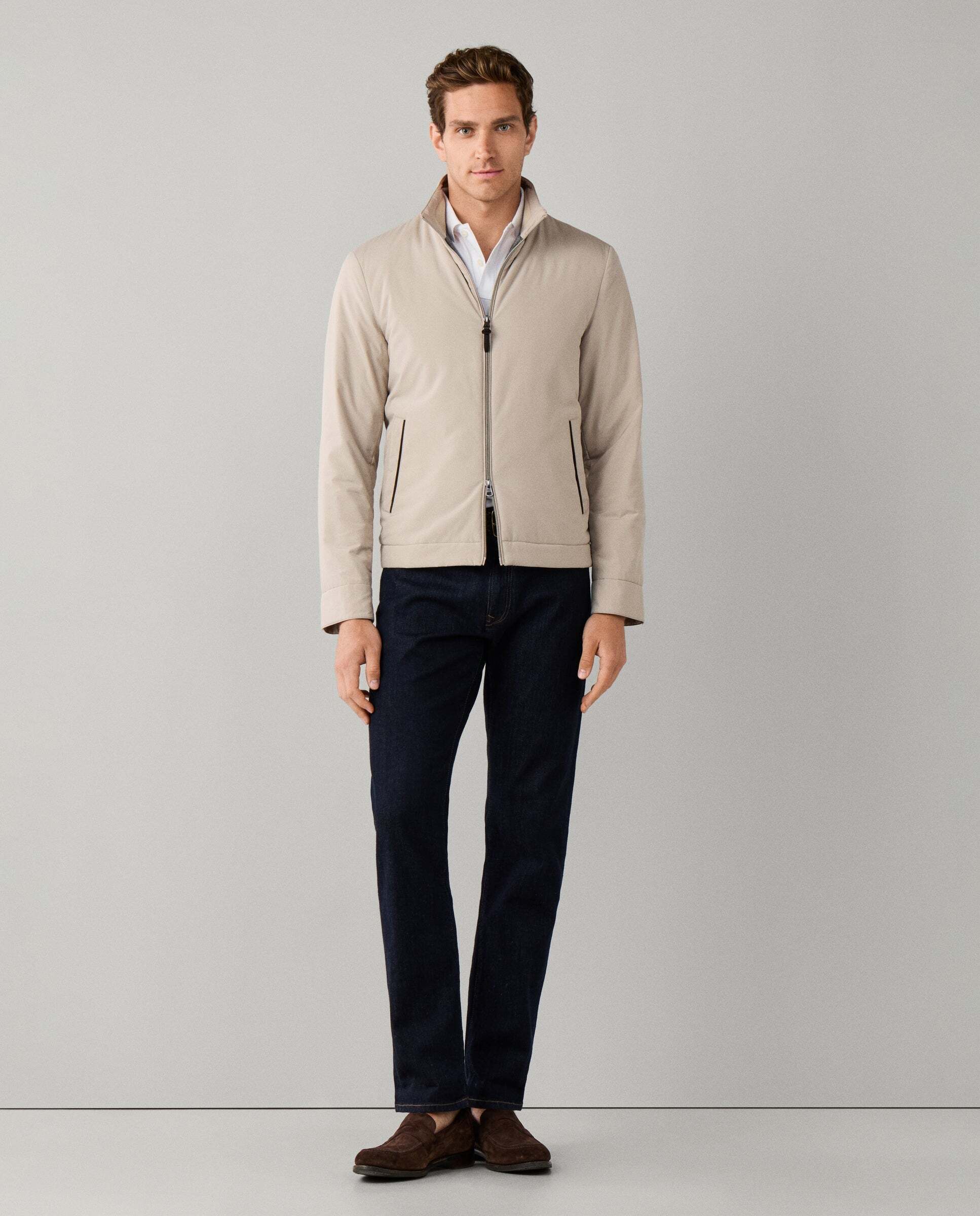 Chaqueta de hombre bomber ligera - Hackett - Natural Natural-2