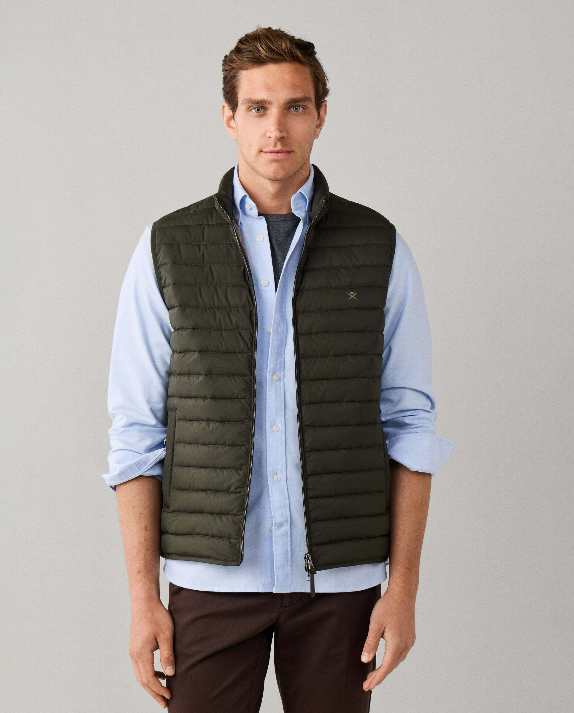 Chaleco de hombre ultraligero - Hackett - Verde militar Verde militar-1
