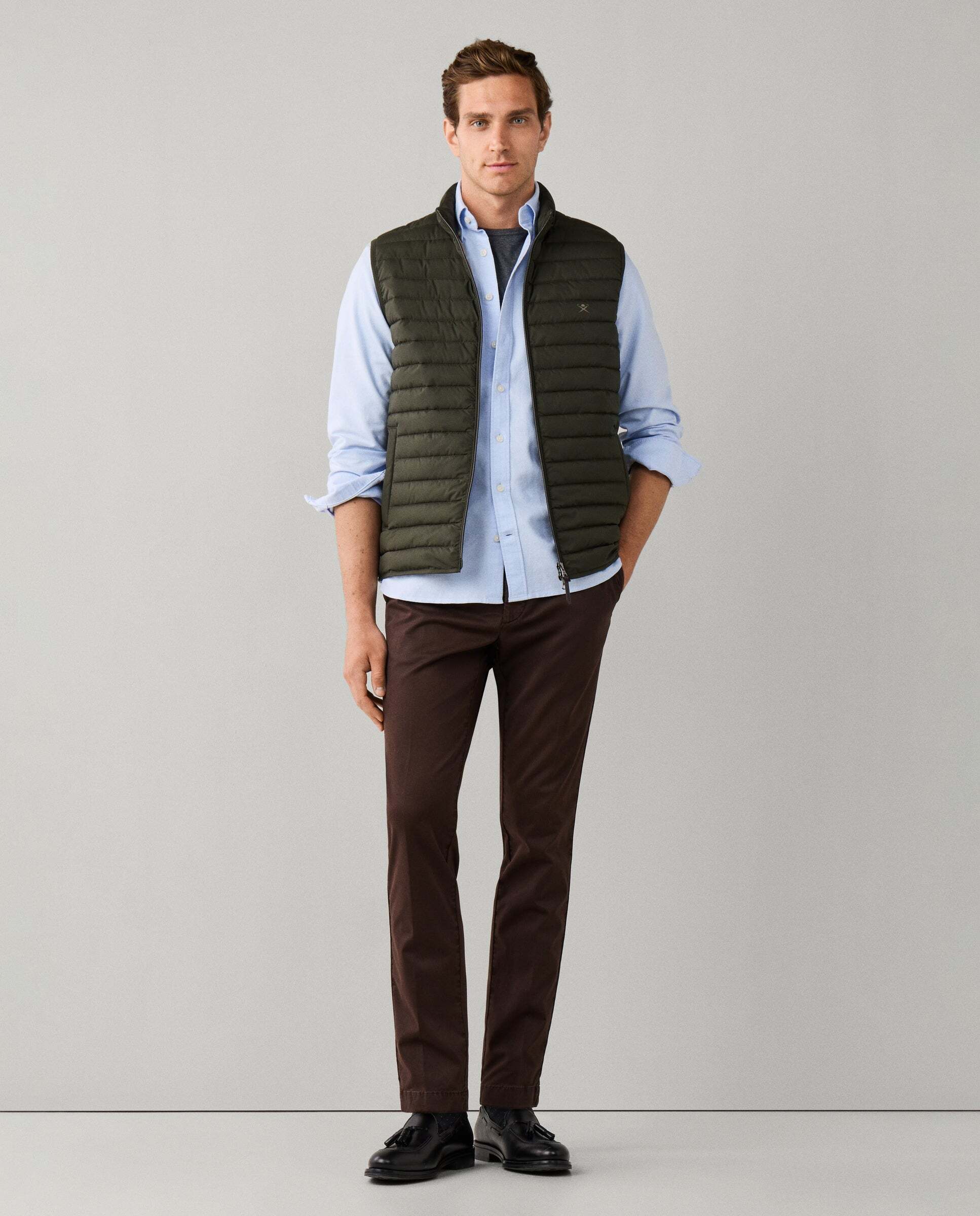 Chaleco de hombre ultraligero - Hackett - Verde militar Verde militar-2