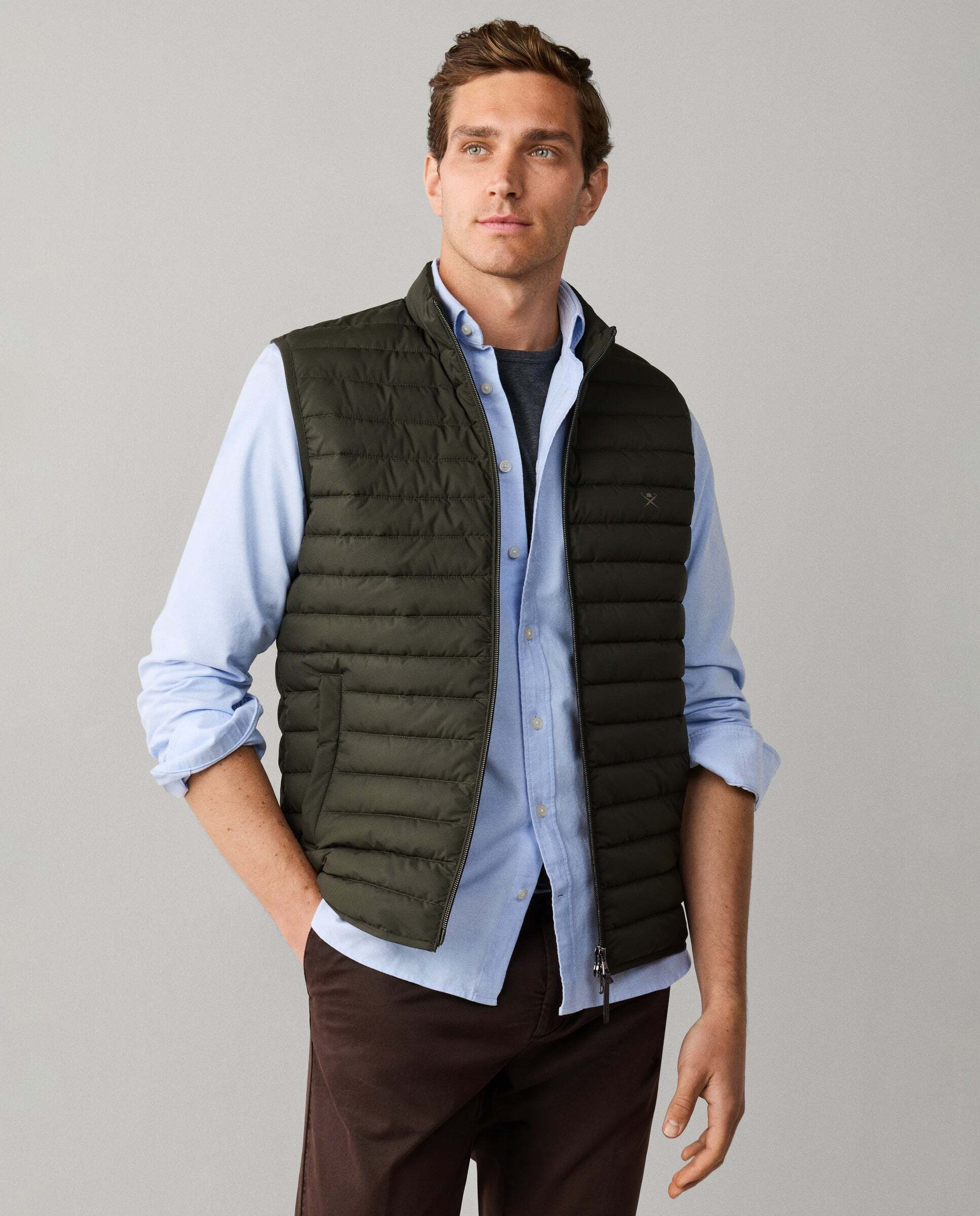 Chaleco de hombre ultraligero - Hackett - Verde militar Verde militar-5