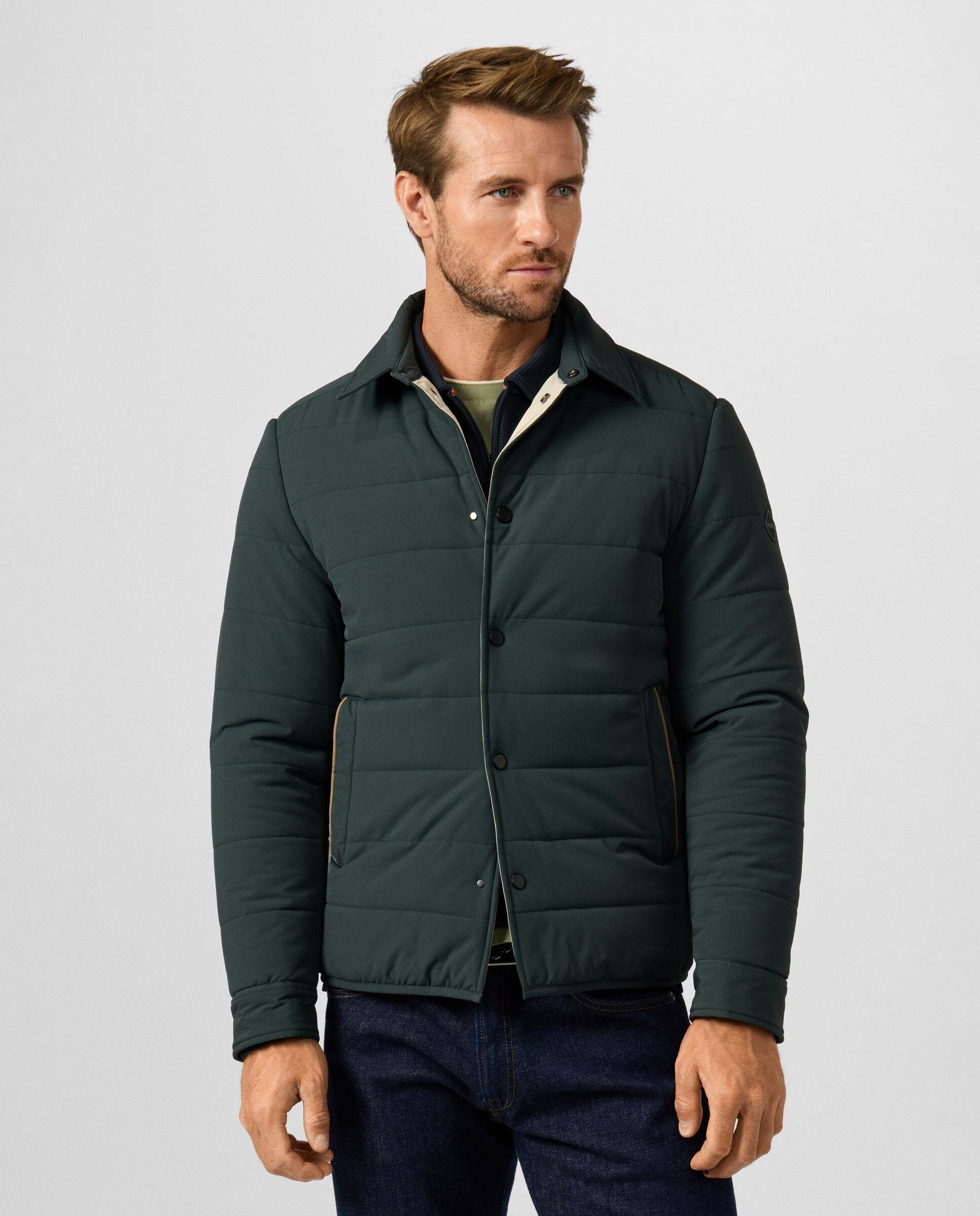 Chaqueta de hombre con camisa acolchada city - Hackett - Abeto Abeto-1