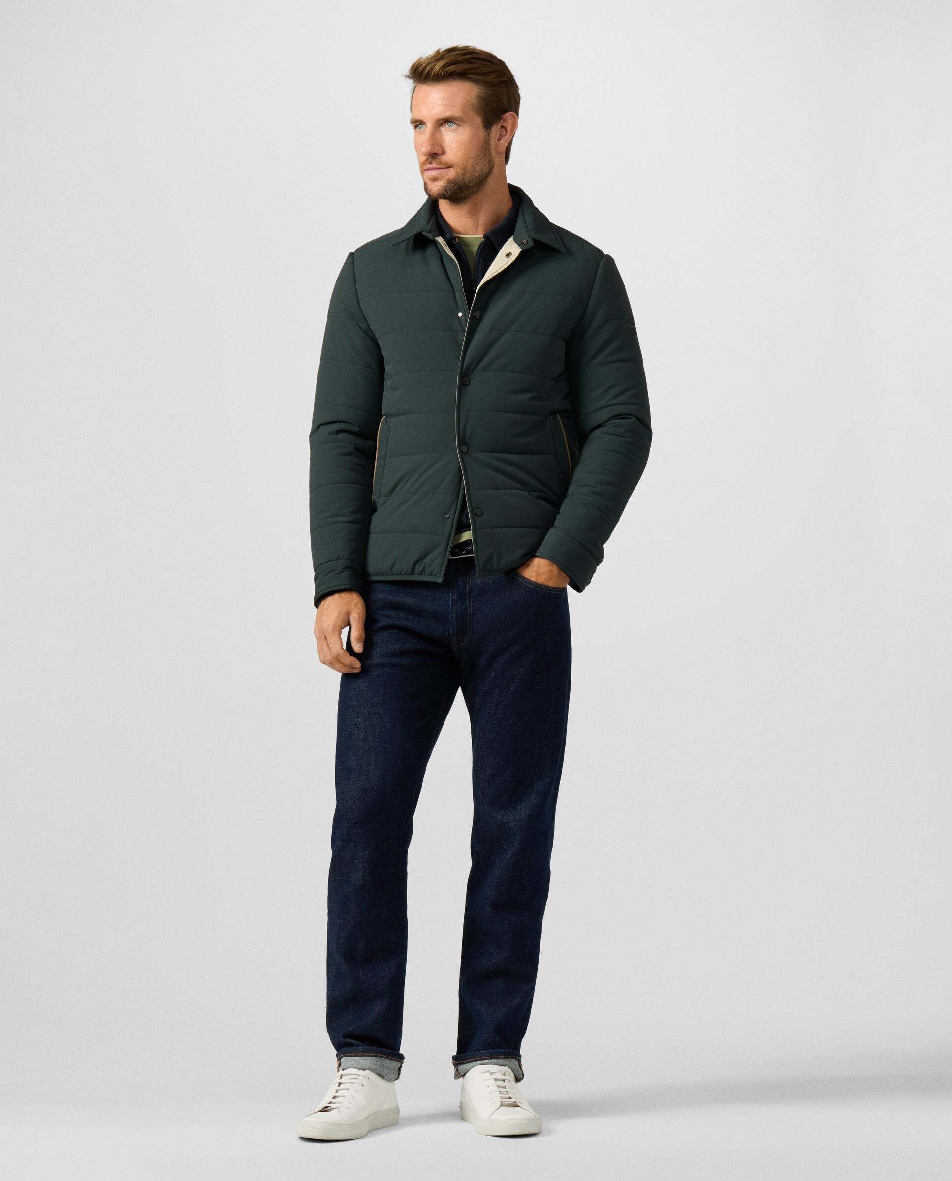 Chaqueta de hombre con camisa acolchada city - Hackett - Abeto Abeto-2