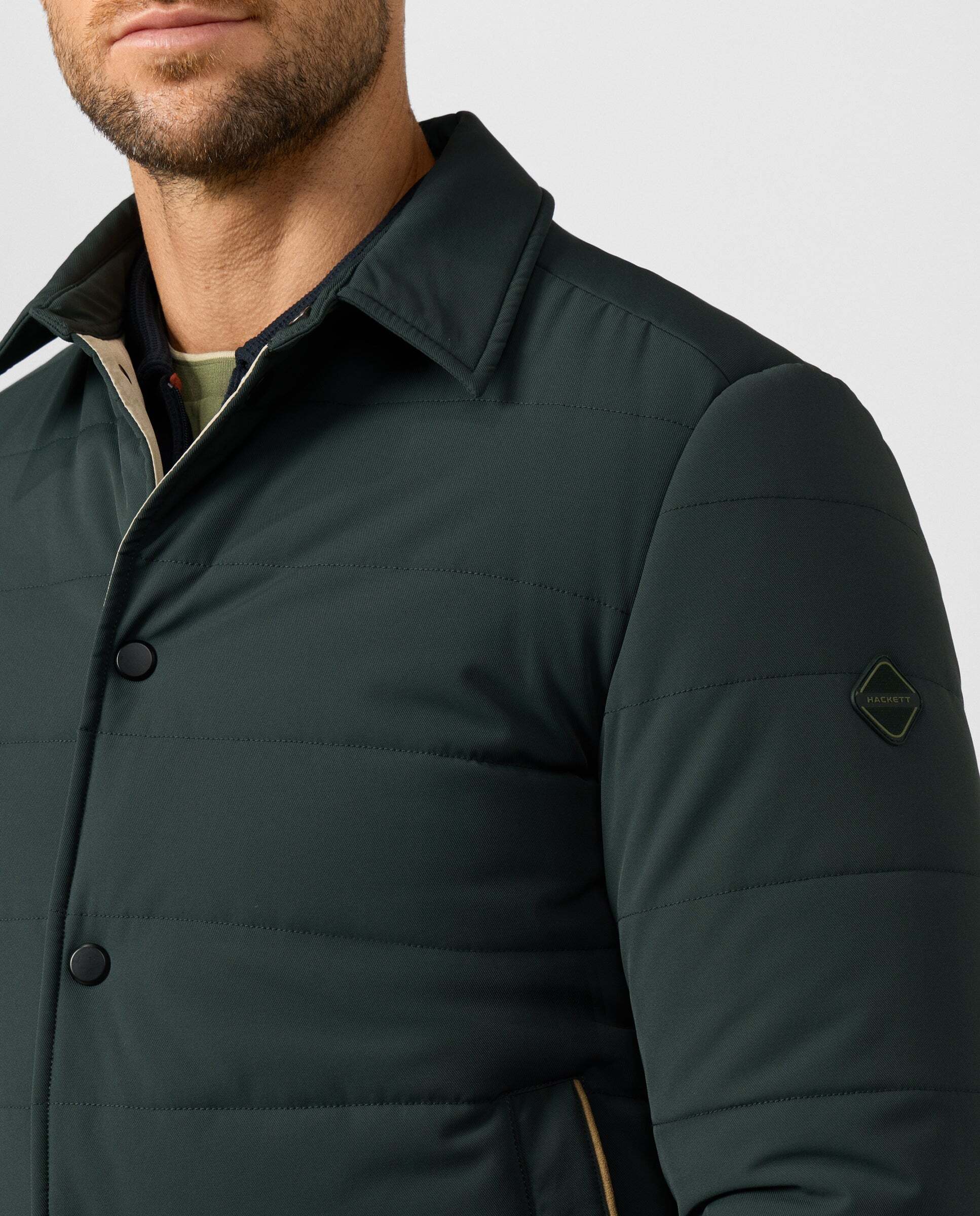 Chaqueta de hombre con camisa acolchada city - Hackett - Abeto Abeto-4