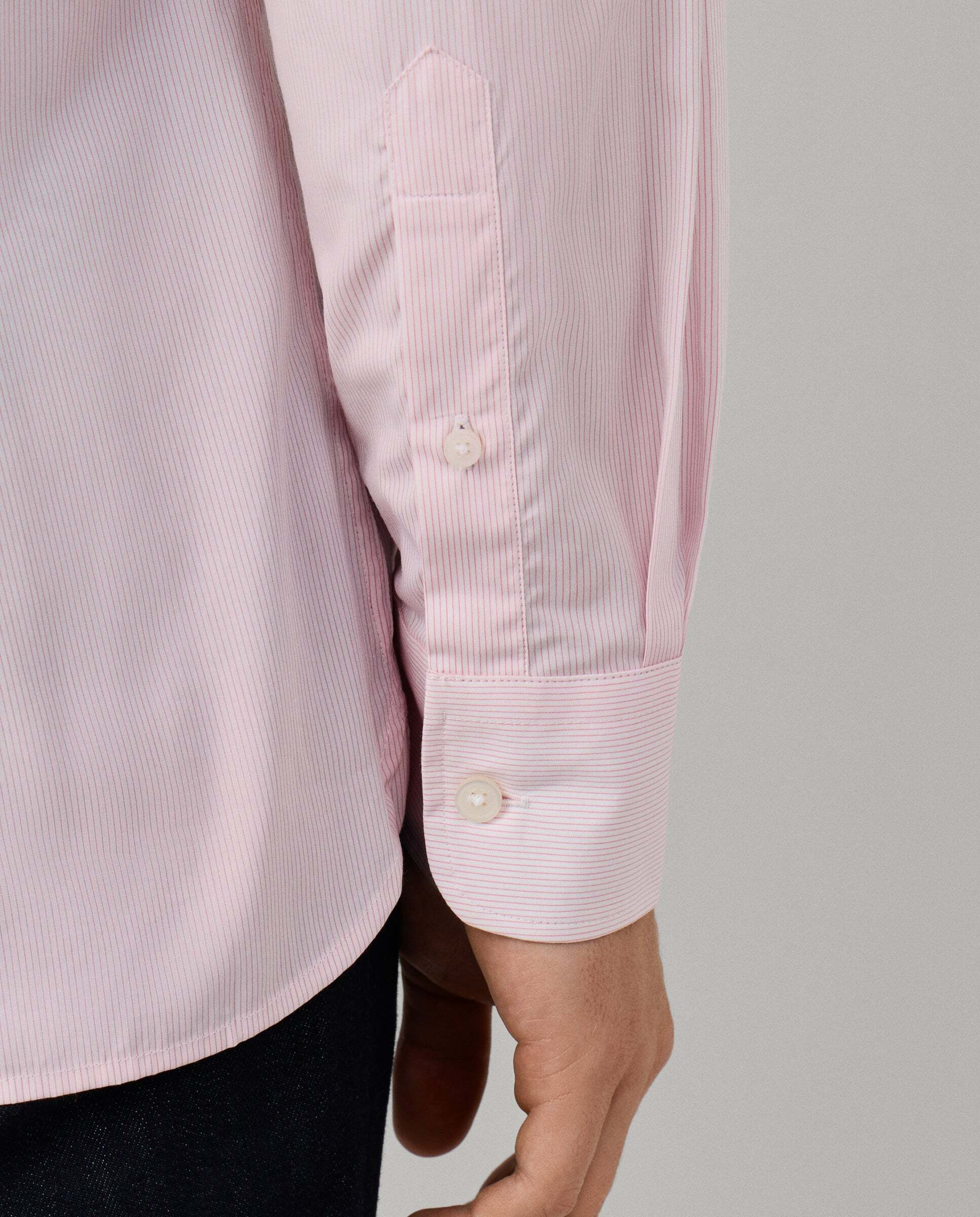 Camisa de hombre rayas finas city fit clásico - Hackett - Rosa Rosa-5