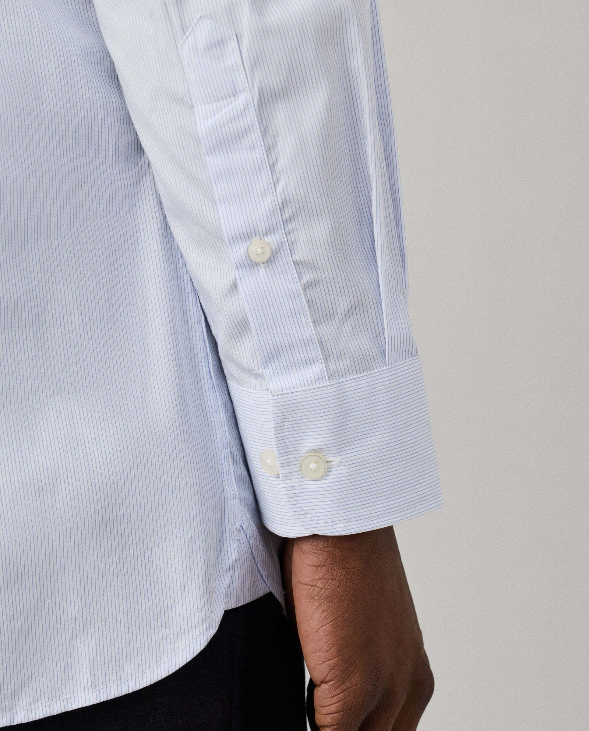 Camisa de hombre rayas finas city fit clásico - Hackett - Azul claro Azul claro-5