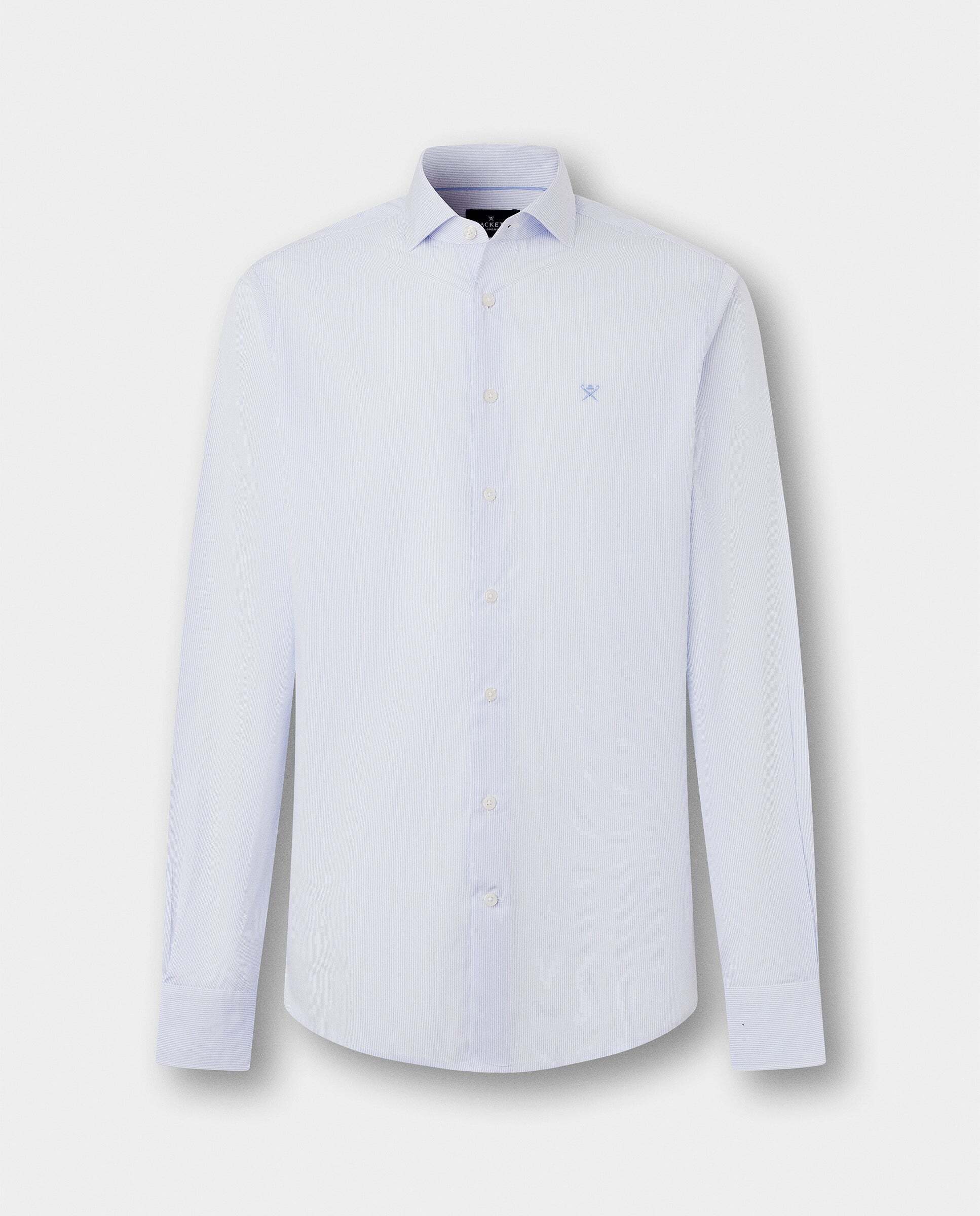 Camisa de hombre rayas finas city fit clásico - Hackett - Azul claro Azul claro-7