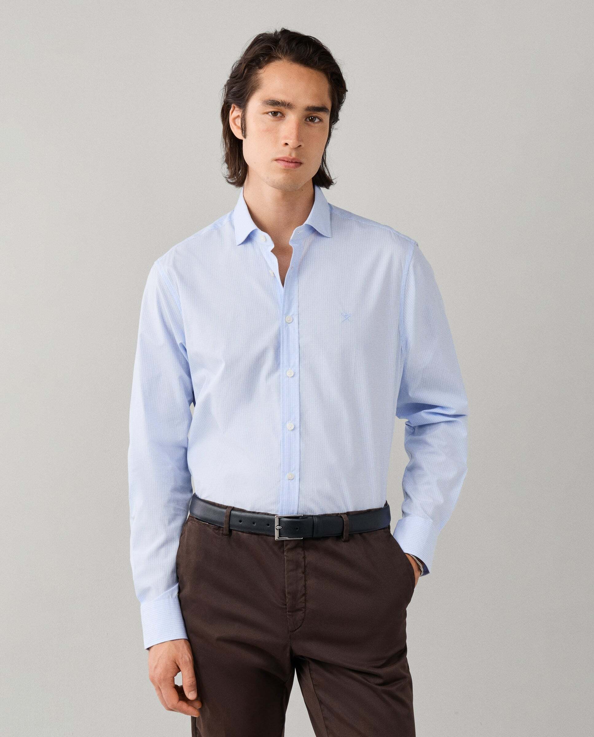 Camisa de hombre city cuadros fit clásico - Hackett - Azul Azul-1