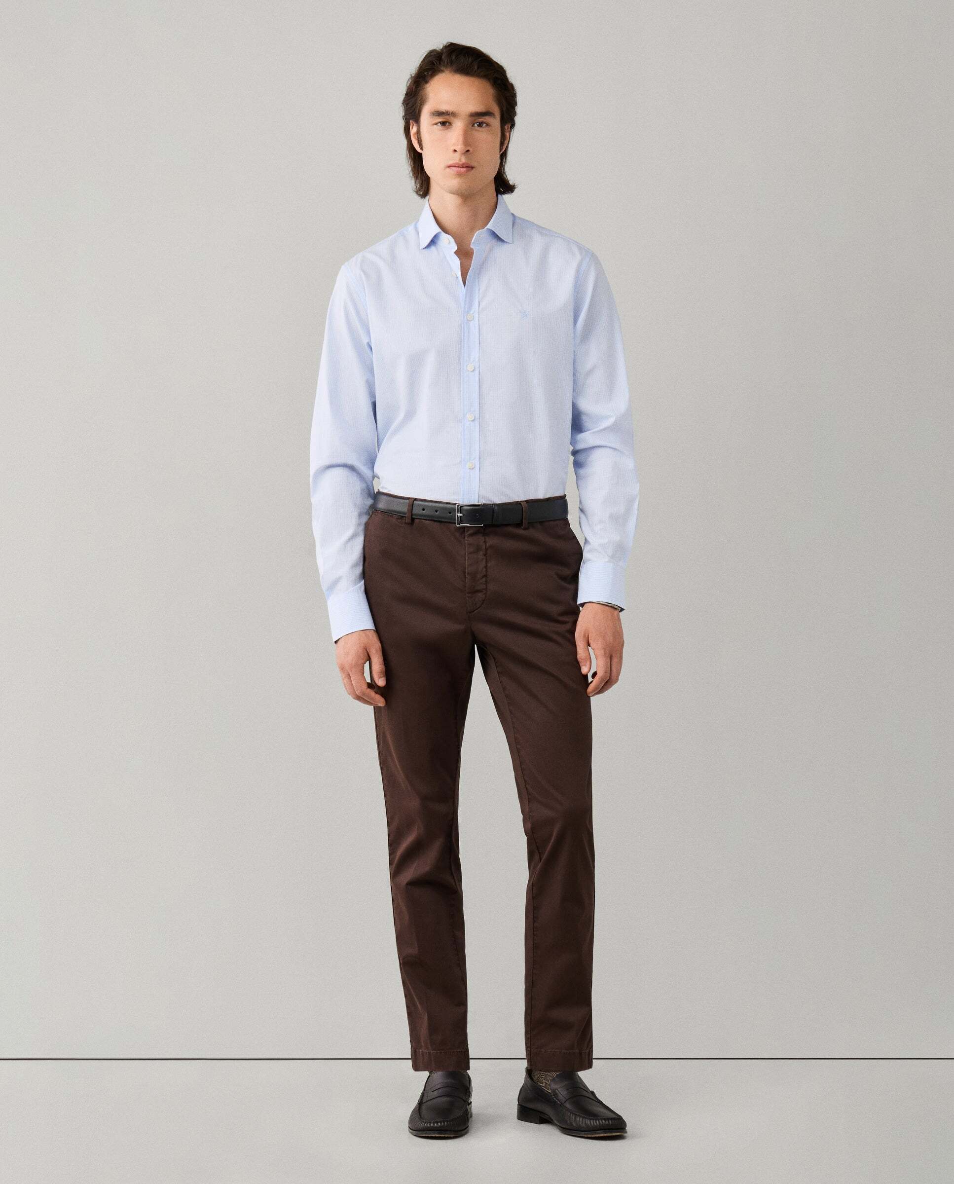 Camisa de hombre city cuadros fit clásico - Hackett - Azul Azul-2