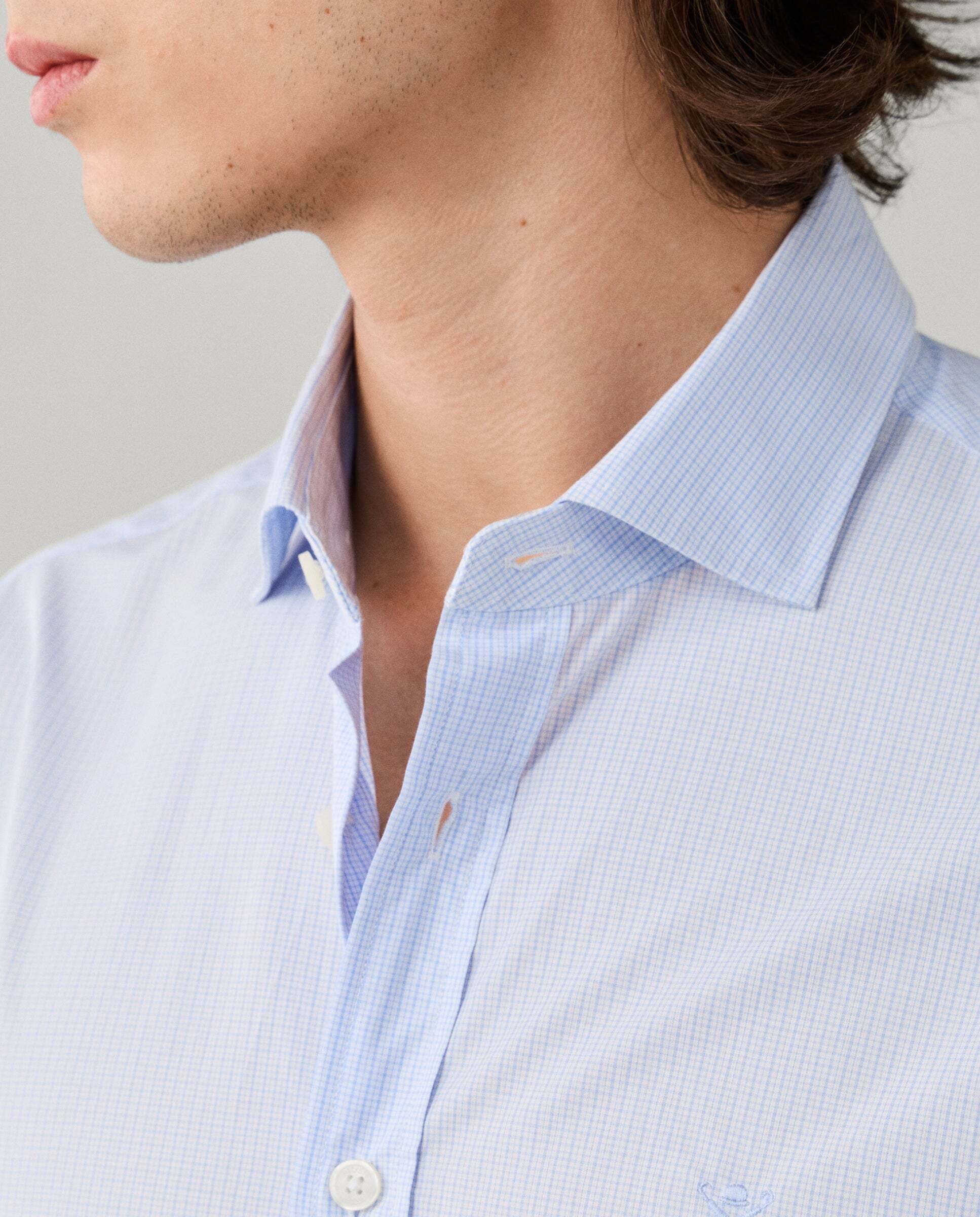 Camisa de hombre city cuadros fit clásico - Hackett - Azul Azul-4