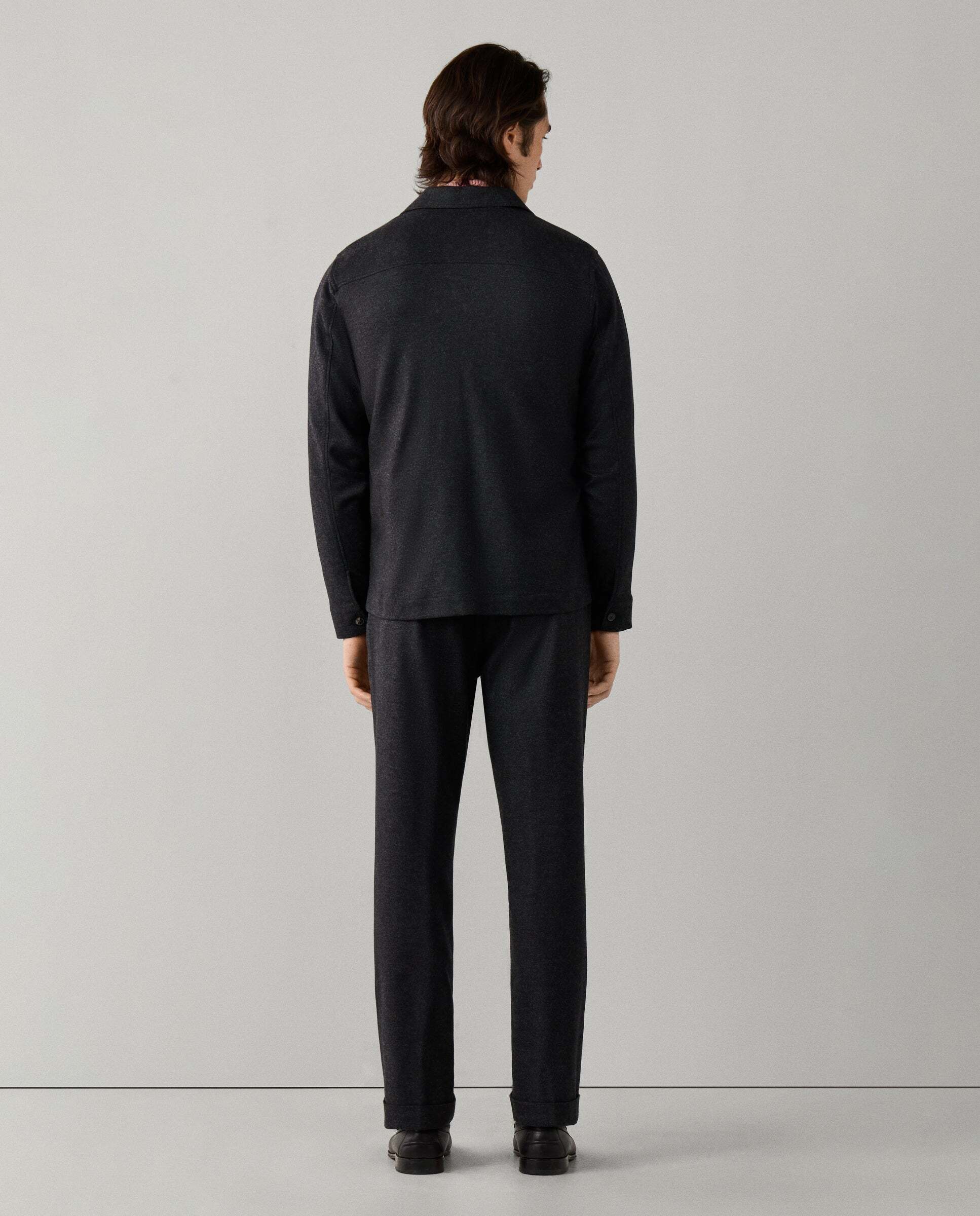 Sobrecamisa de hombre 4 bolsillos mezcla de lana-cashmere elástica - Hackett - Gris Gris-3
