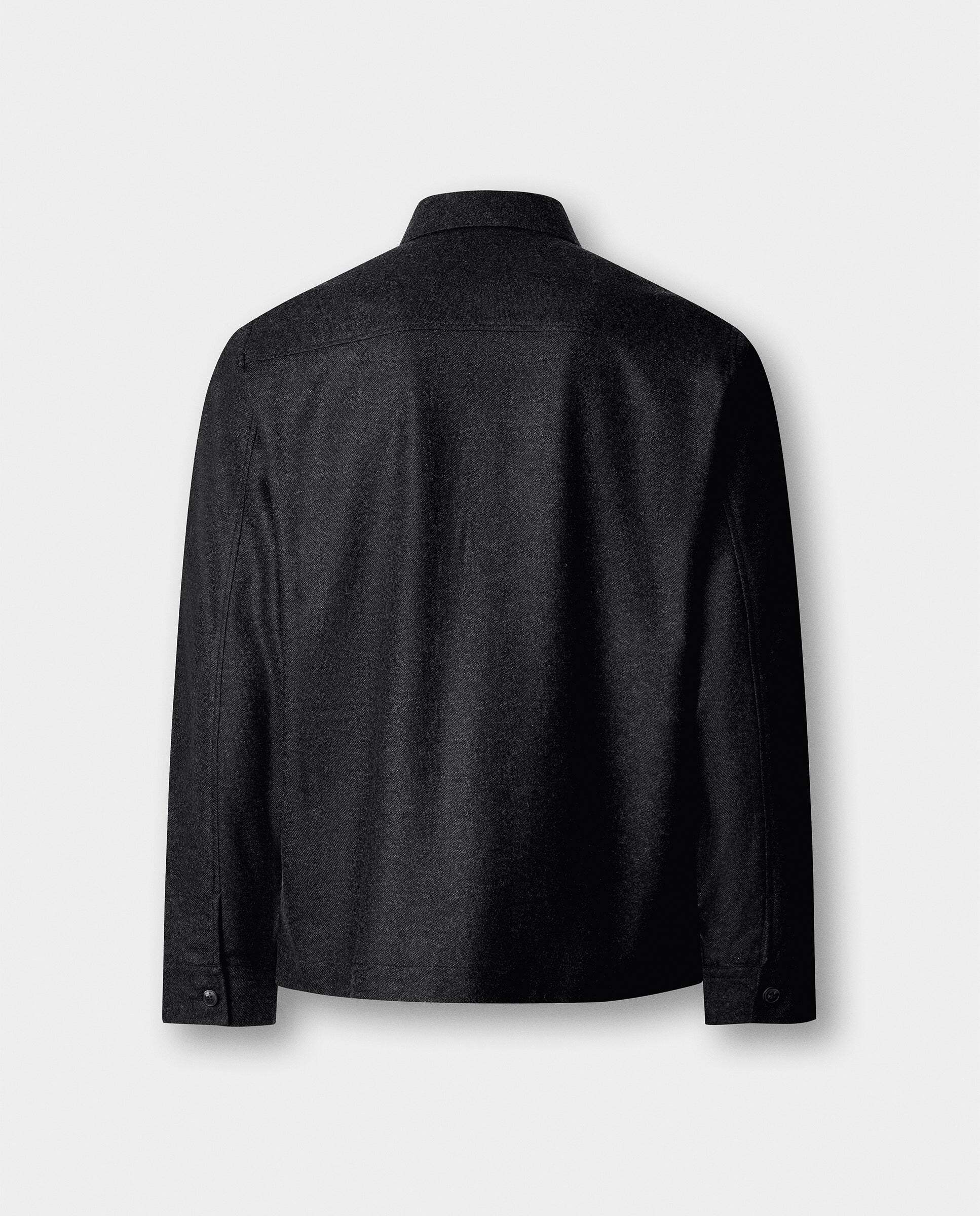 Sobrecamisa de hombre 4 bolsillos mezcla de lana-cashmere elástica - Hackett - Gris Gris-6