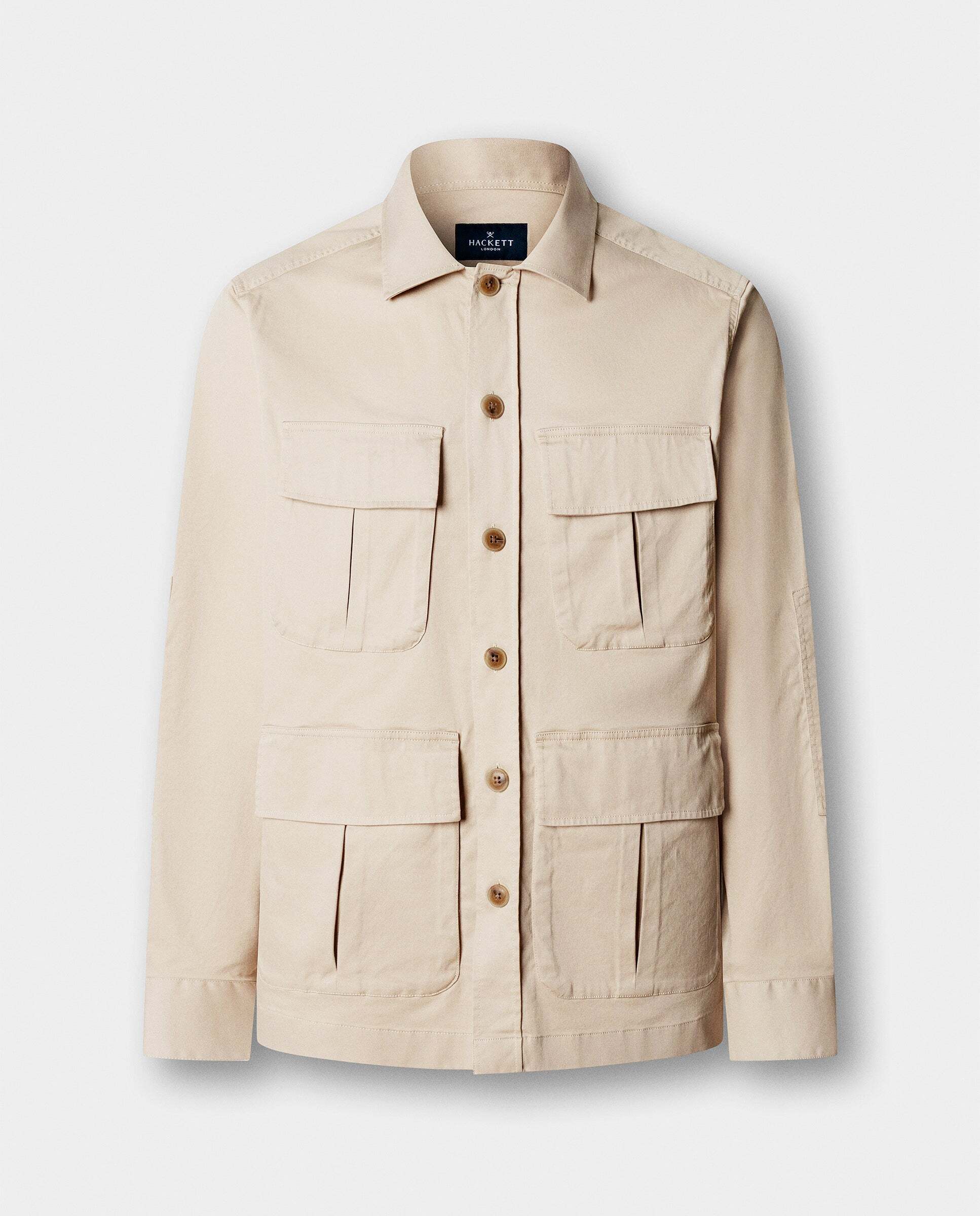 Sobrecamisa de hombre velo de algodón elástico - Hackett - Natural Natural-7