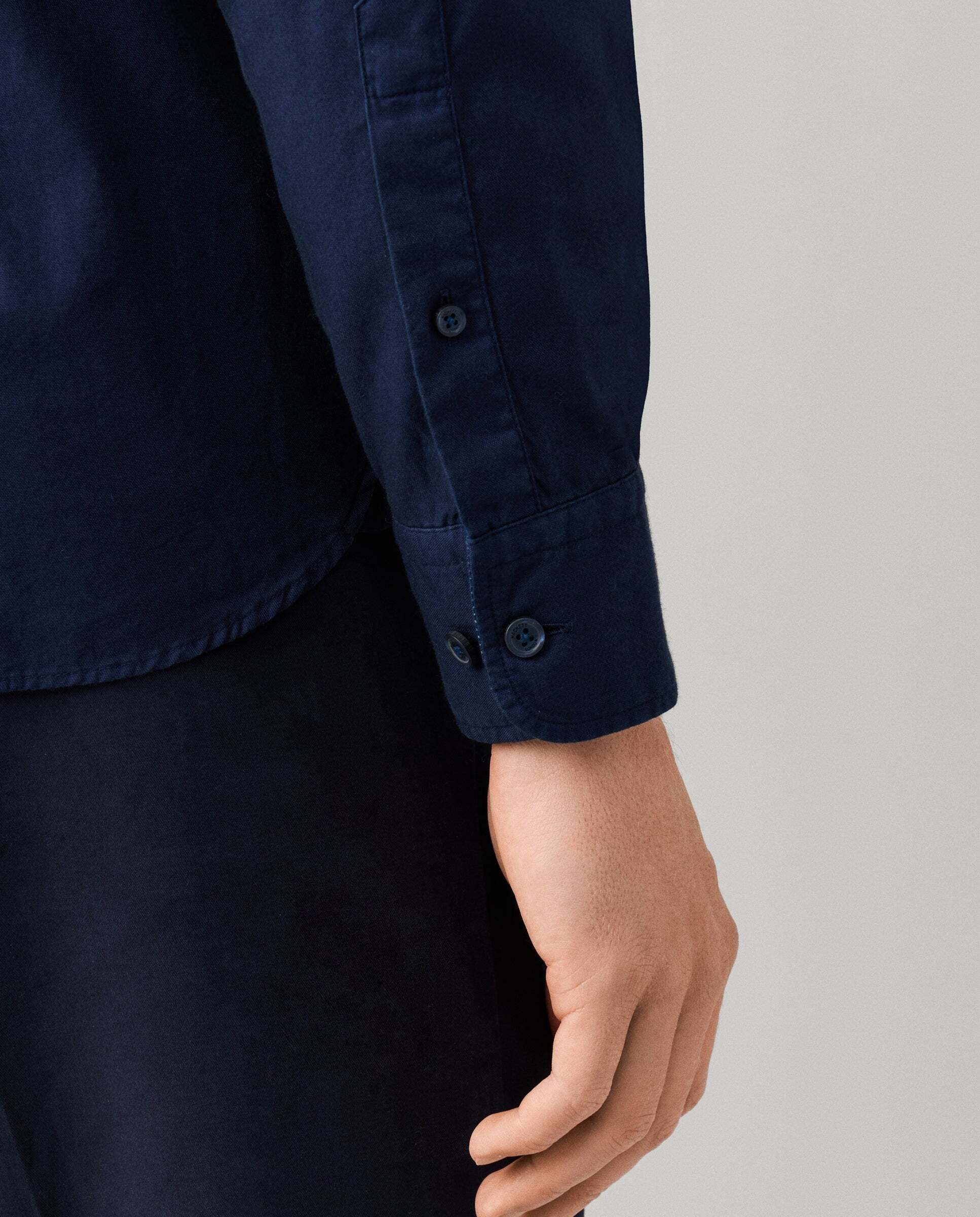Camisa de hombre oxford teñida en prenda fit tailored - Hackett - Azul marino Azul marino-5