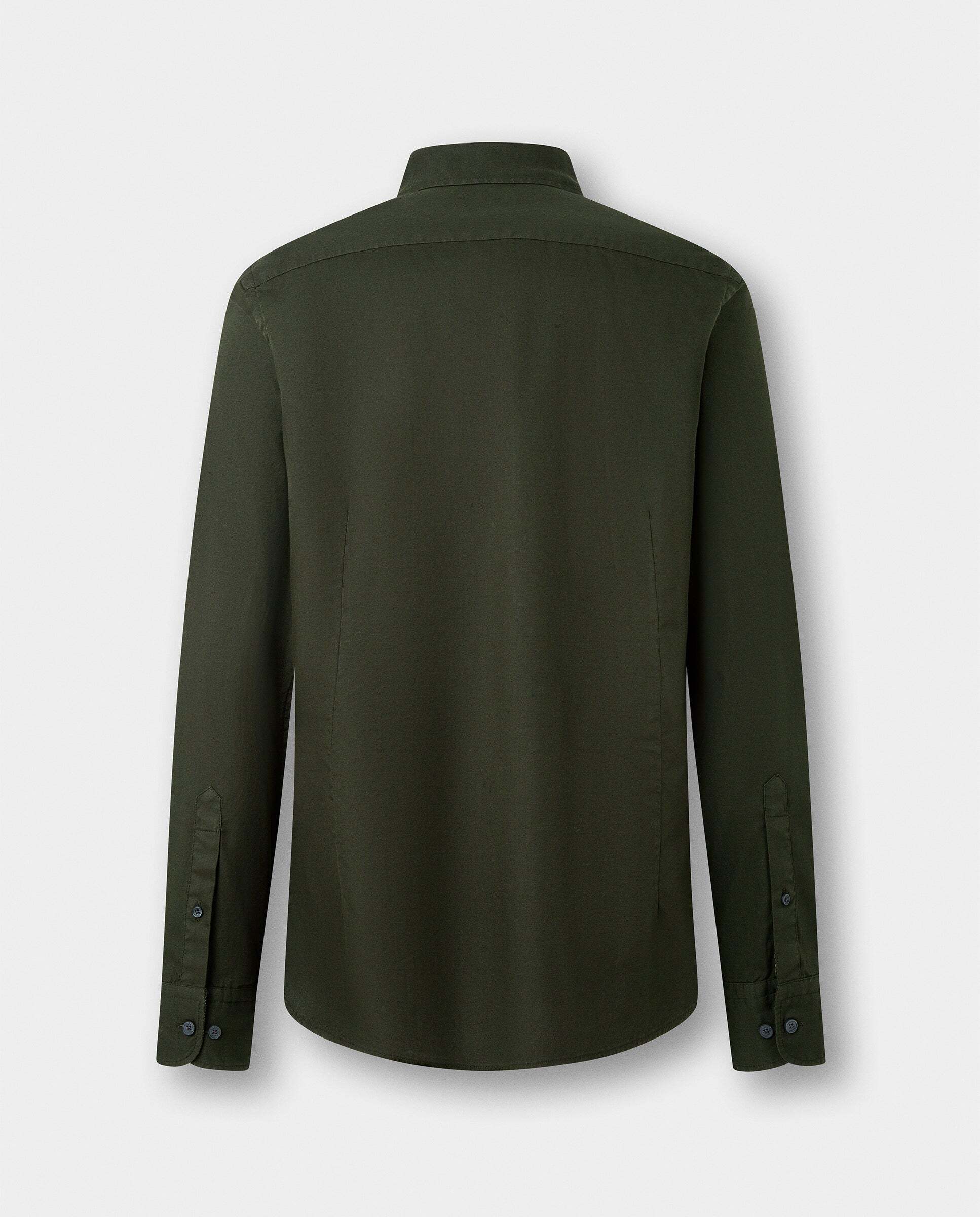 Camisa de hombre oxford teñida en prenda fit tailored - Hackett - Verde Verde-8