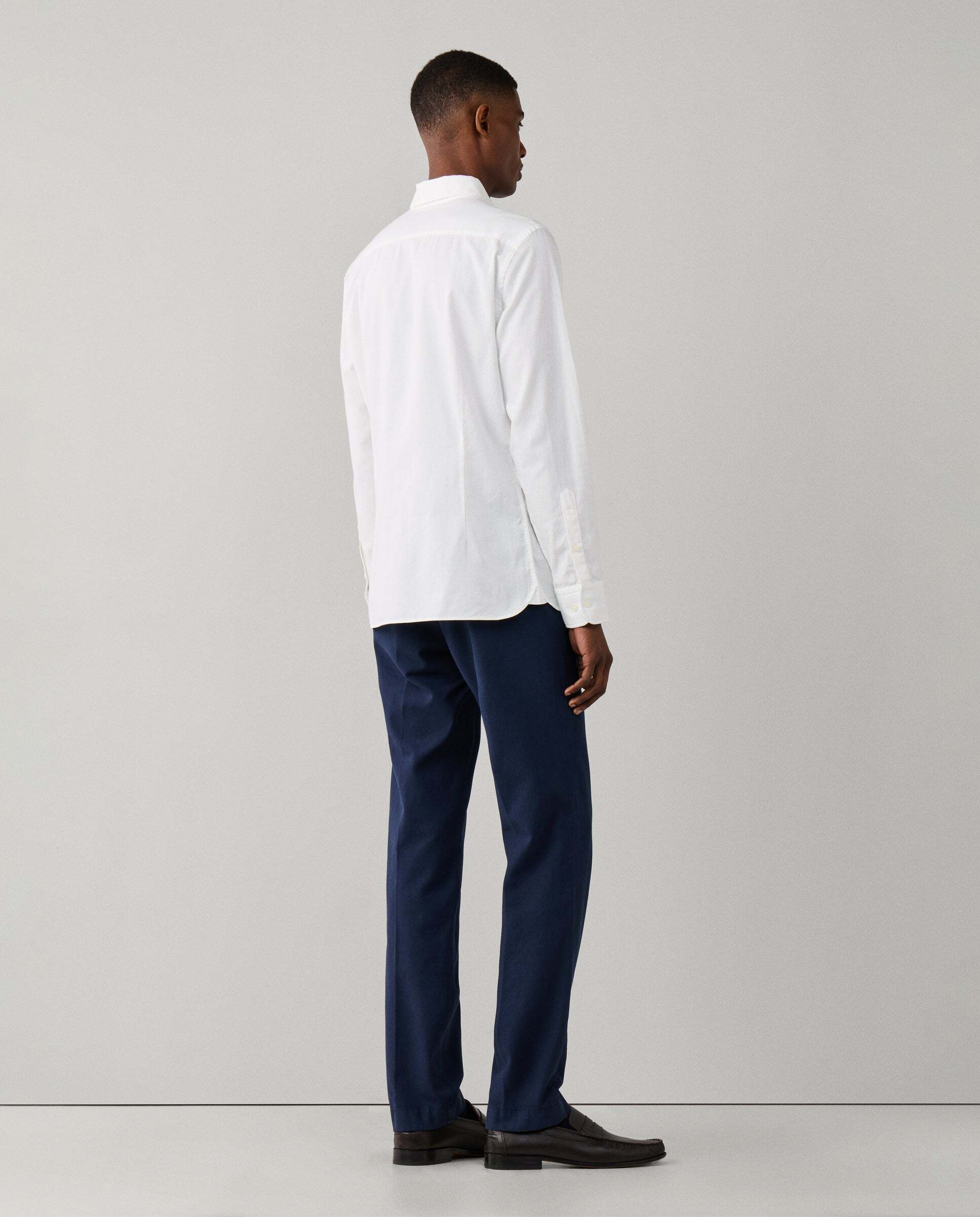 Camisa de hombre oxford teñida en prenda fit tailored - Hackett - Blanco Blanco-3