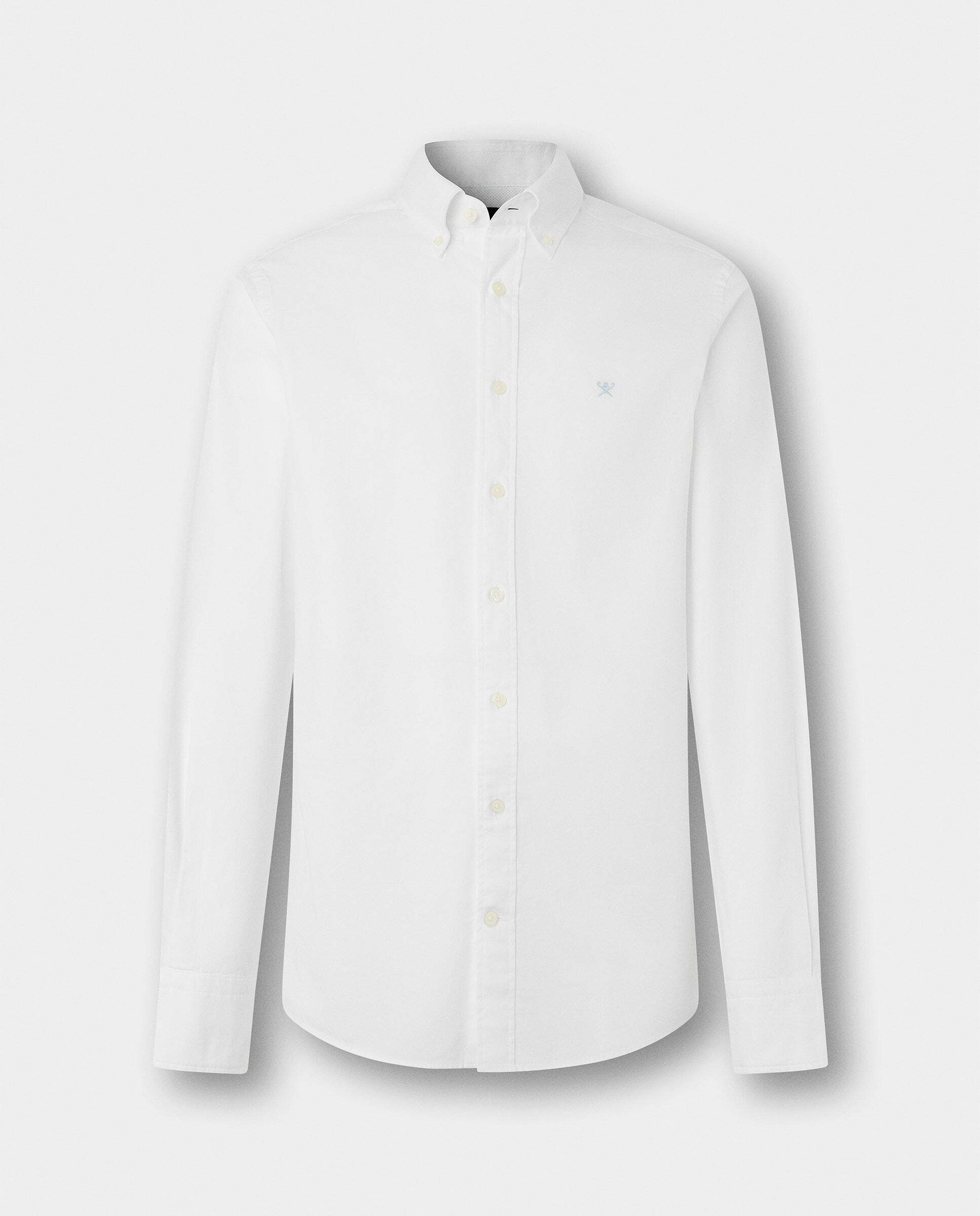 Camisa de hombre oxford teñida en prenda fit tailored - Hackett - Blanco Blanco-7
