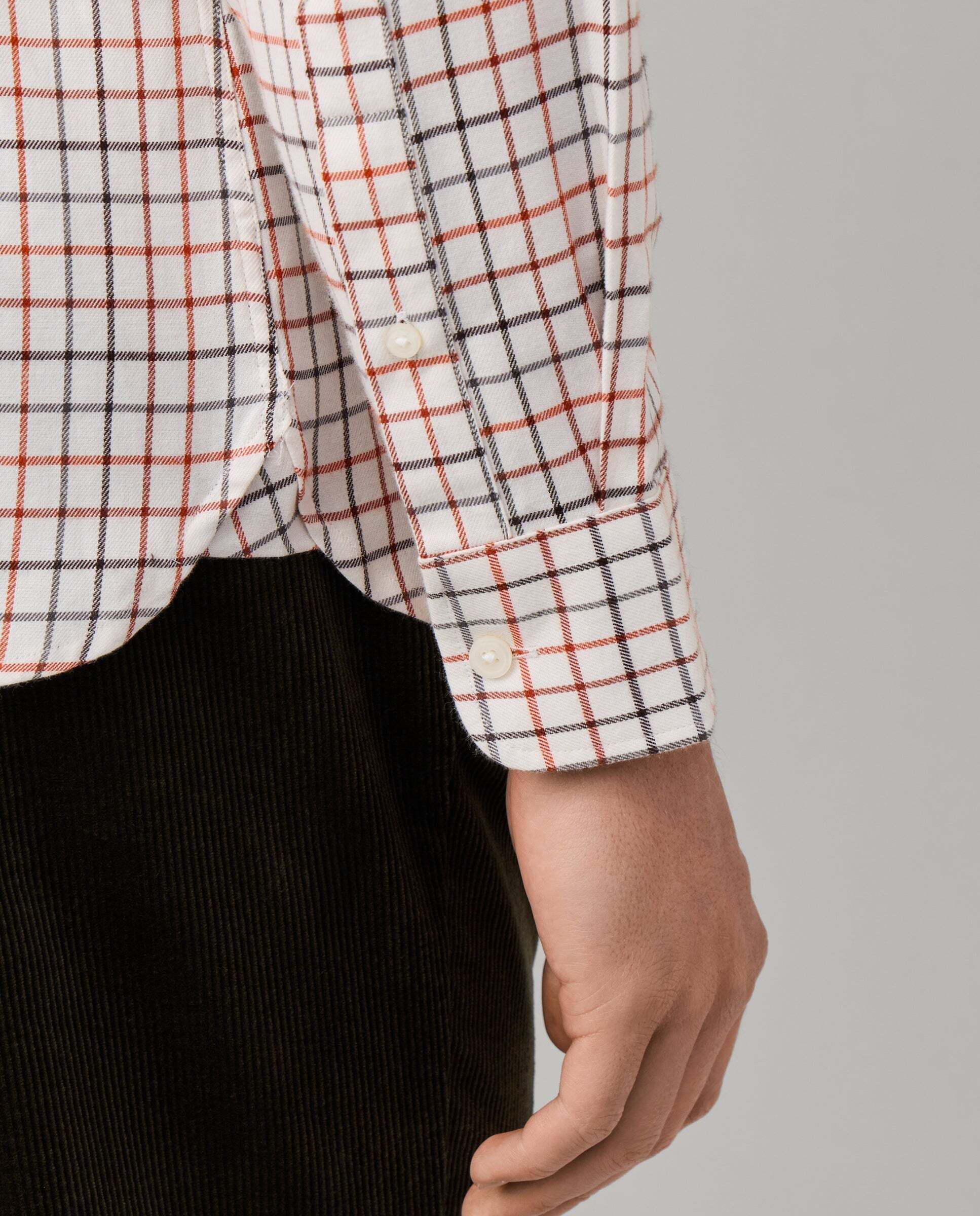 Imagen 5 de Camisa de hombre tattersall a cuadros anchos fit tailored - Hackett - Naranja Naranja