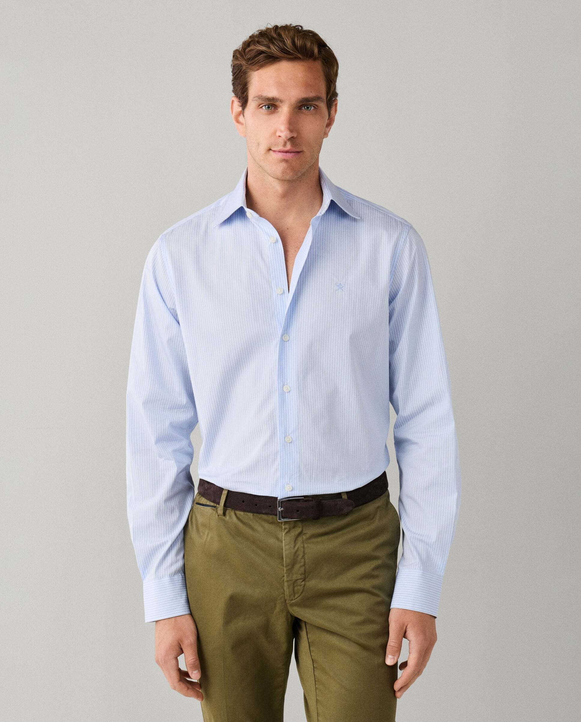 Imagen 0 de Camisa de hombre rayas city fit clásico Azul