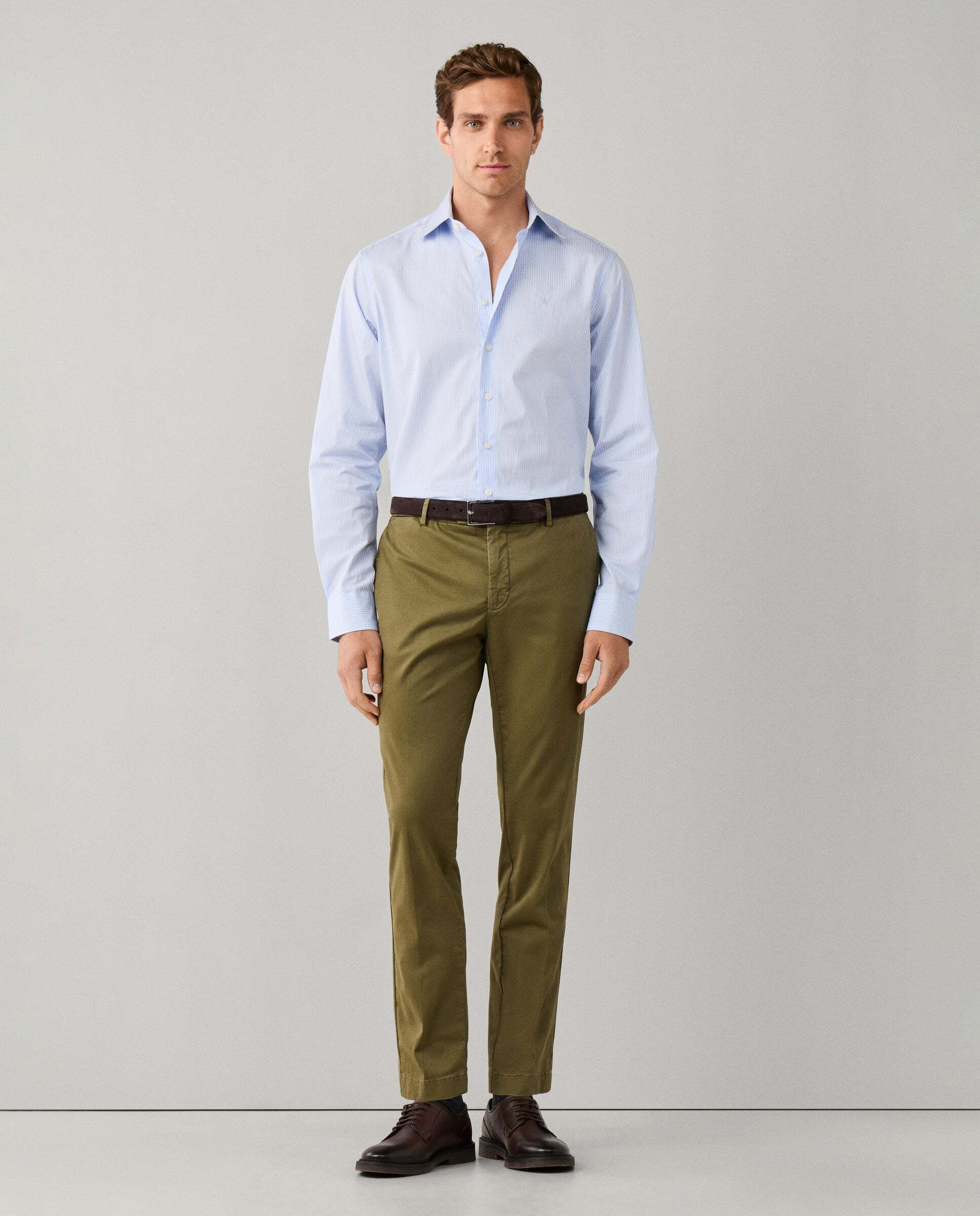 Camisa de hombre rayas city fit clásico - Hackett - Azul Azul-2