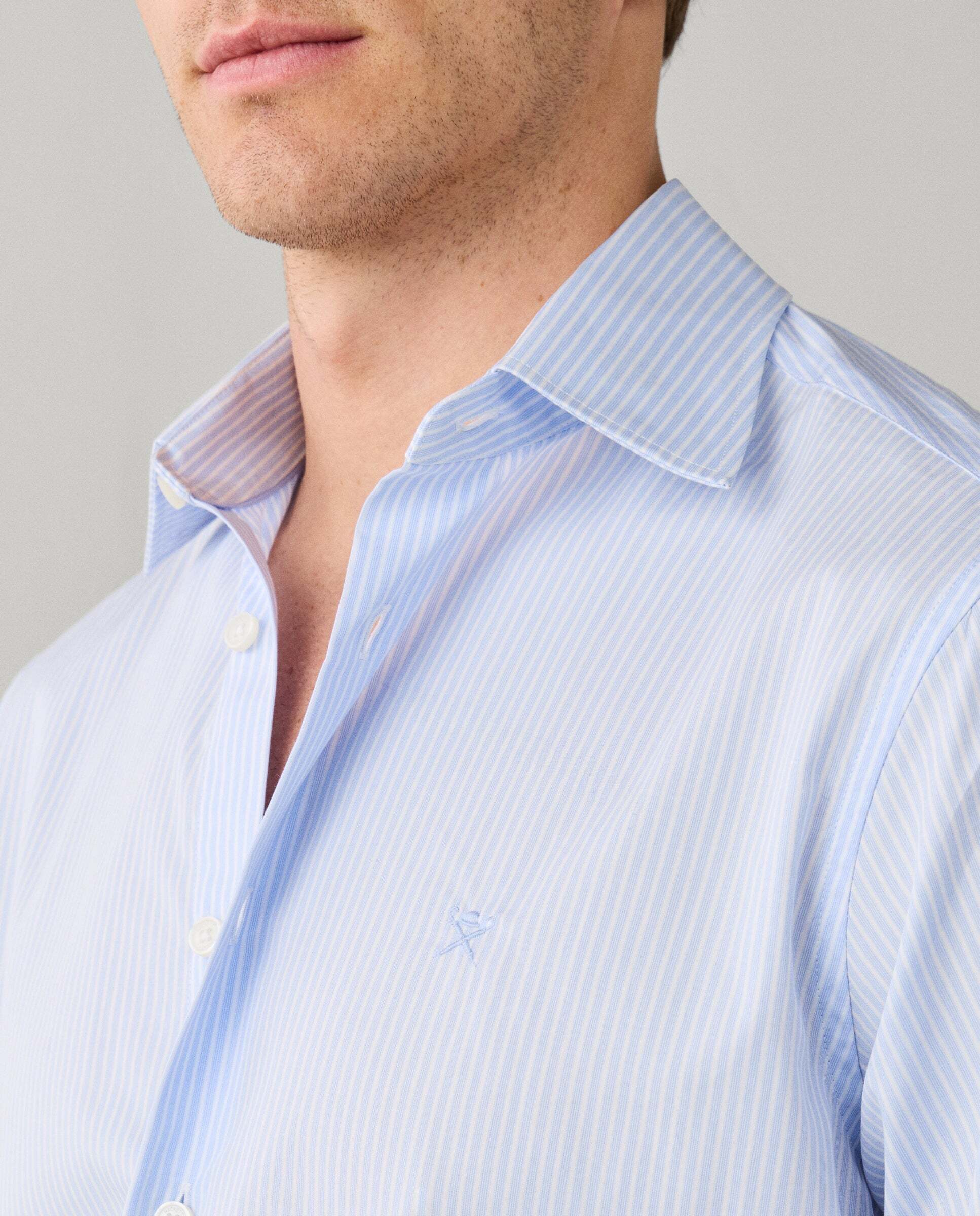 Camisa de hombre rayas city fit clásico - Hackett - Azul Azul-4