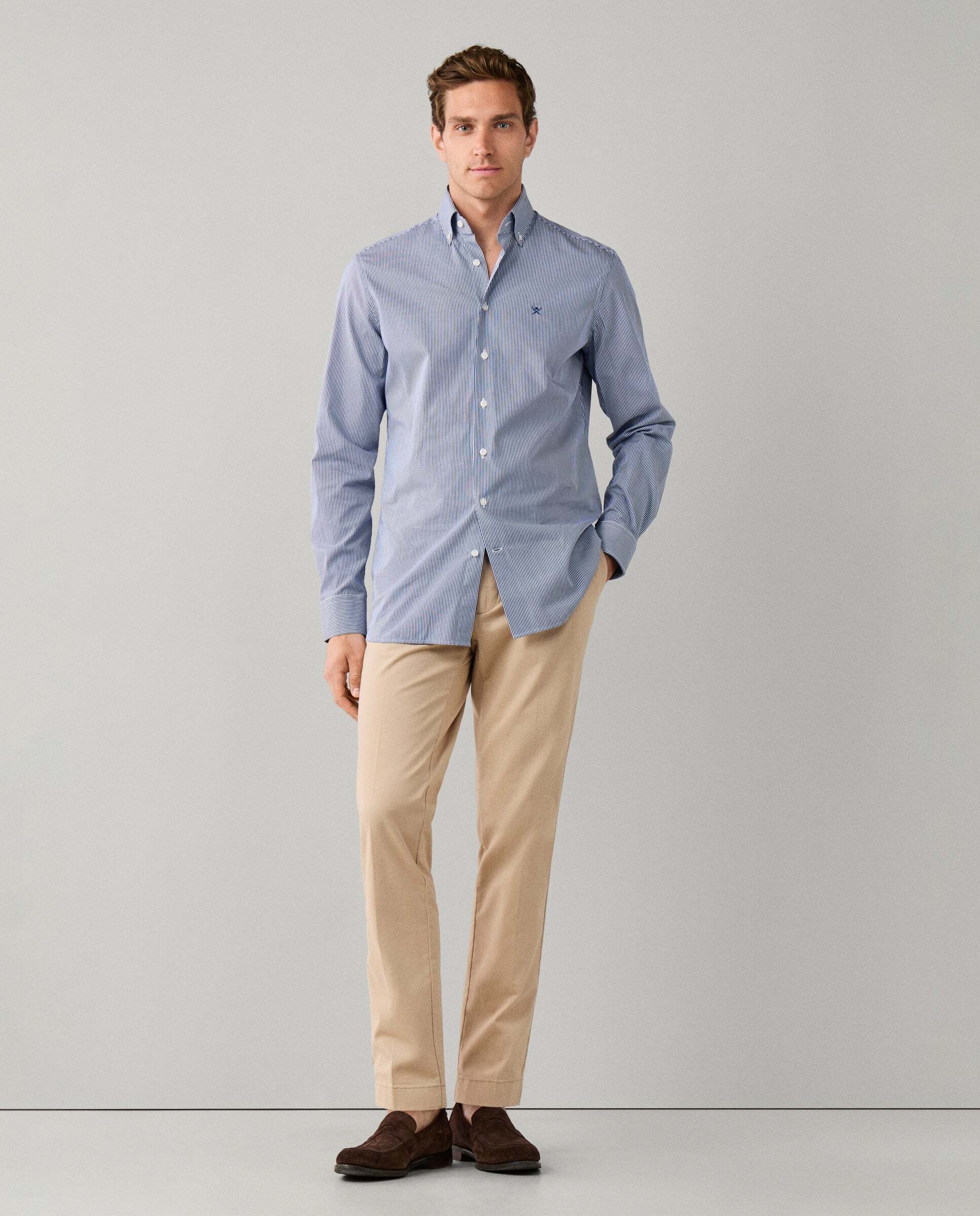 Camisa de hombre rayas city deck fit tailored - Hackett - Azul marino Azul marino-2