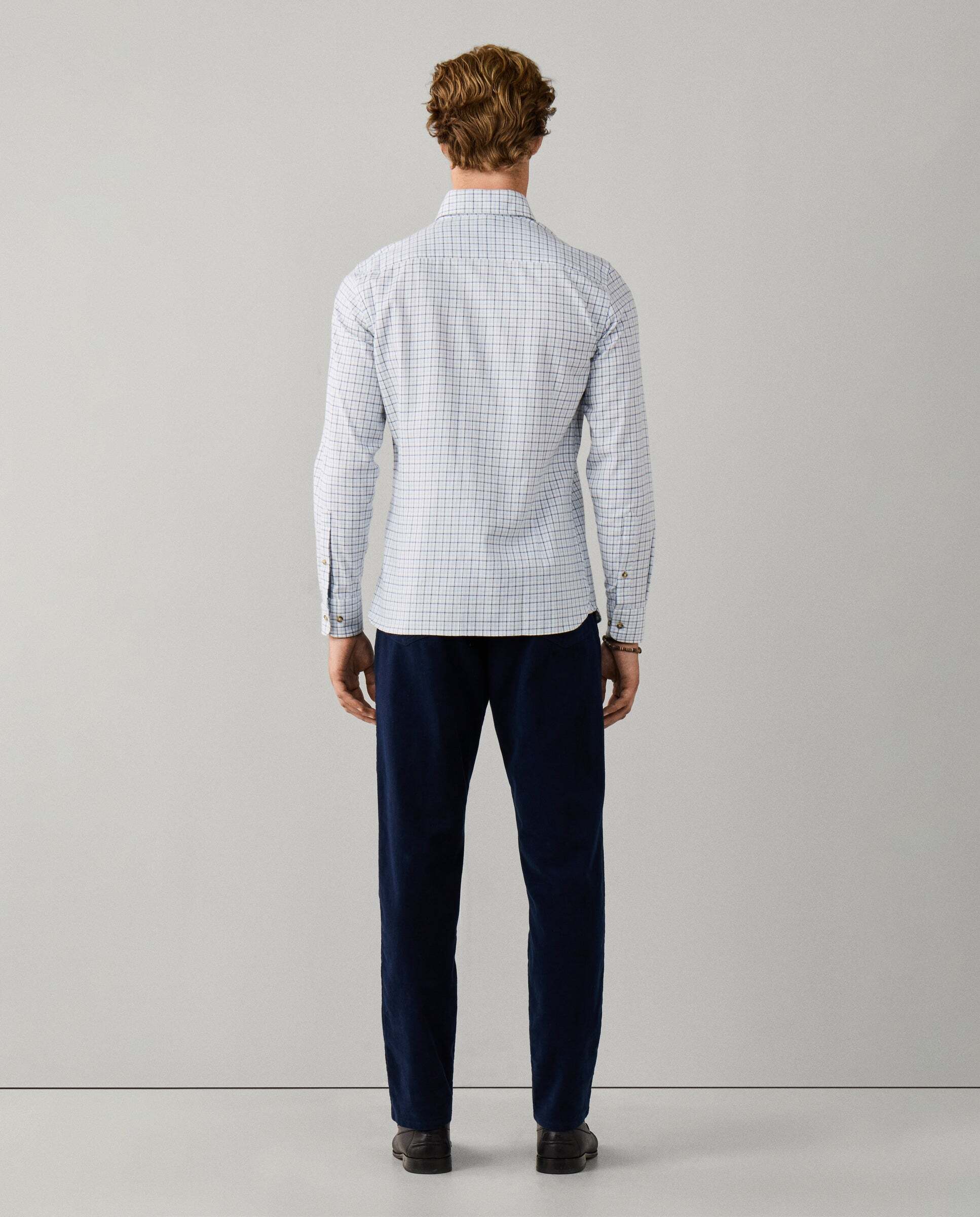 Camisa de hombre de franela a cuadros fit tailored - Hackett - Azul Azul-3
