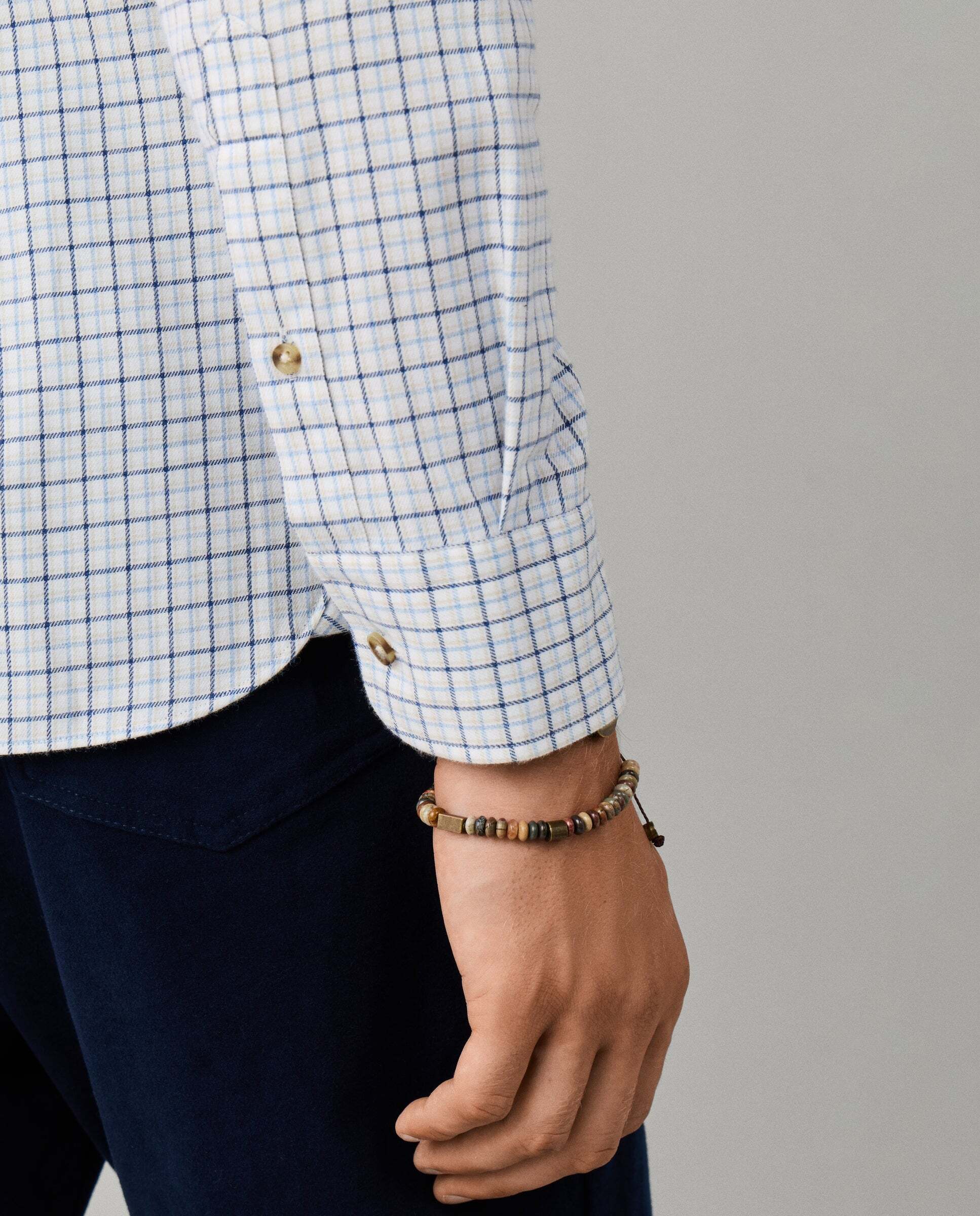 Camisa de hombre de franela a cuadros fit tailored - Hackett - Azul Azul-5