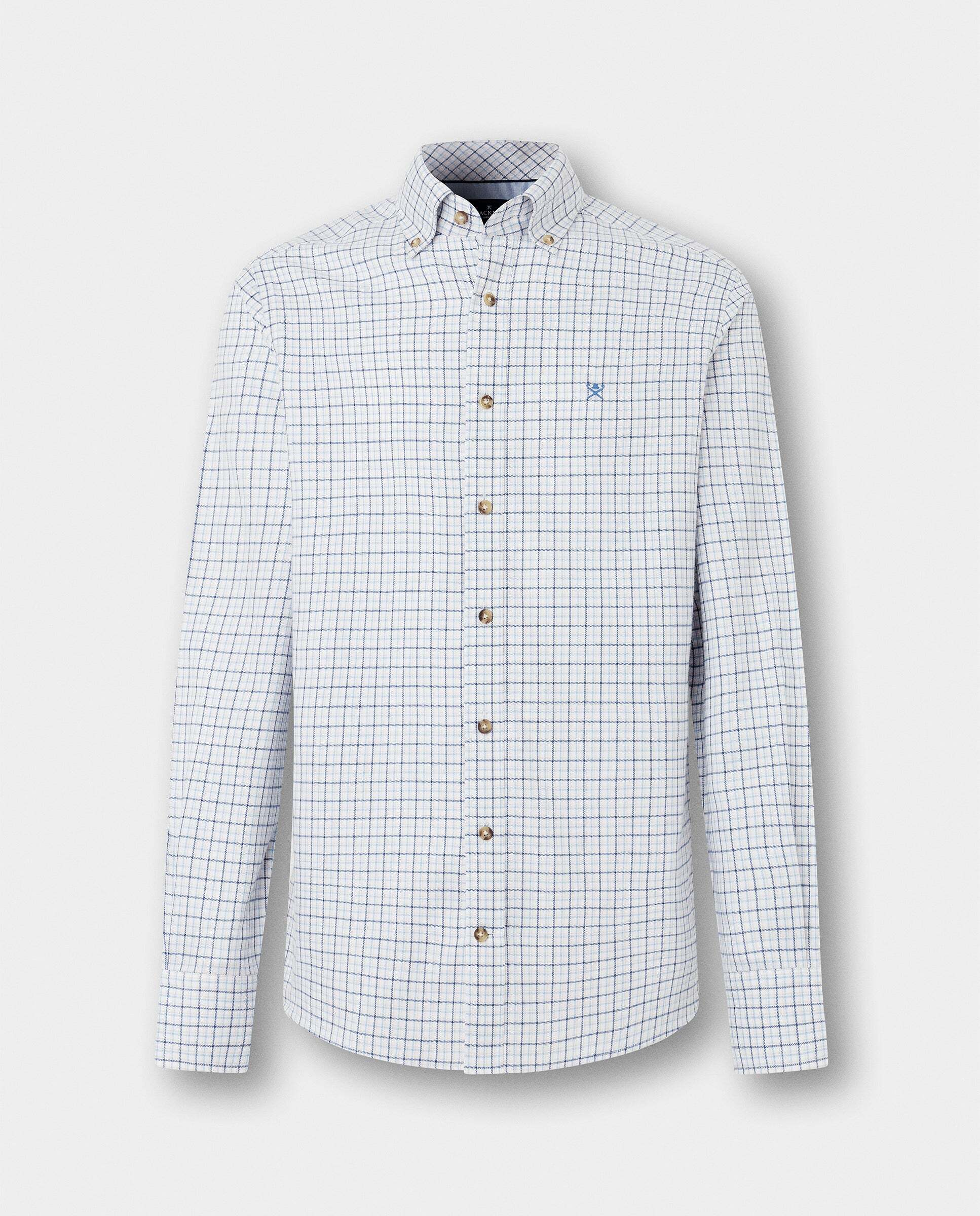 Camisa de hombre de franela a cuadros fit tailored - Hackett - Azul Azul-7