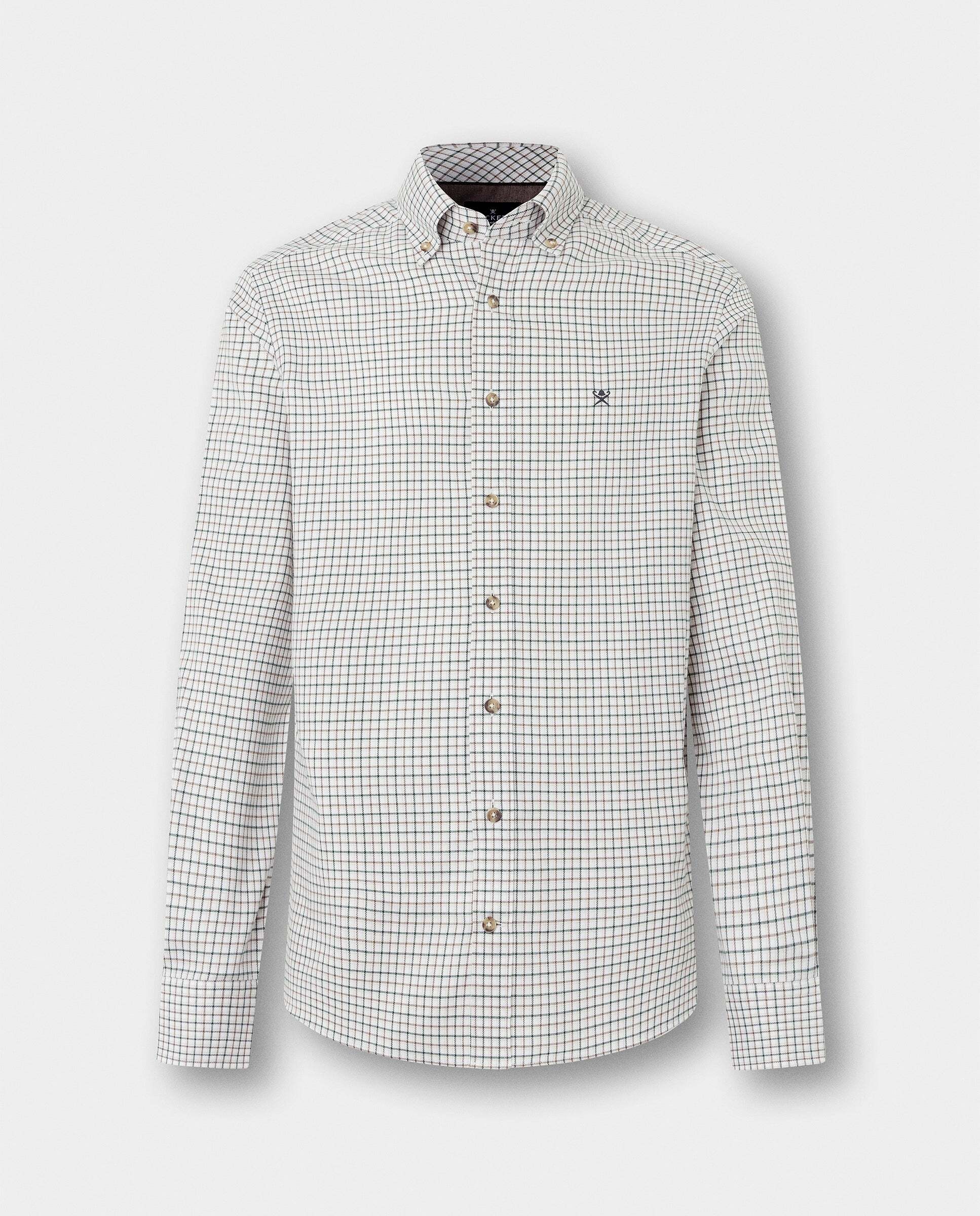 Camisa de hombre de franela a cuadros fit tailored - Hackett - Verde militar Verde militar-9