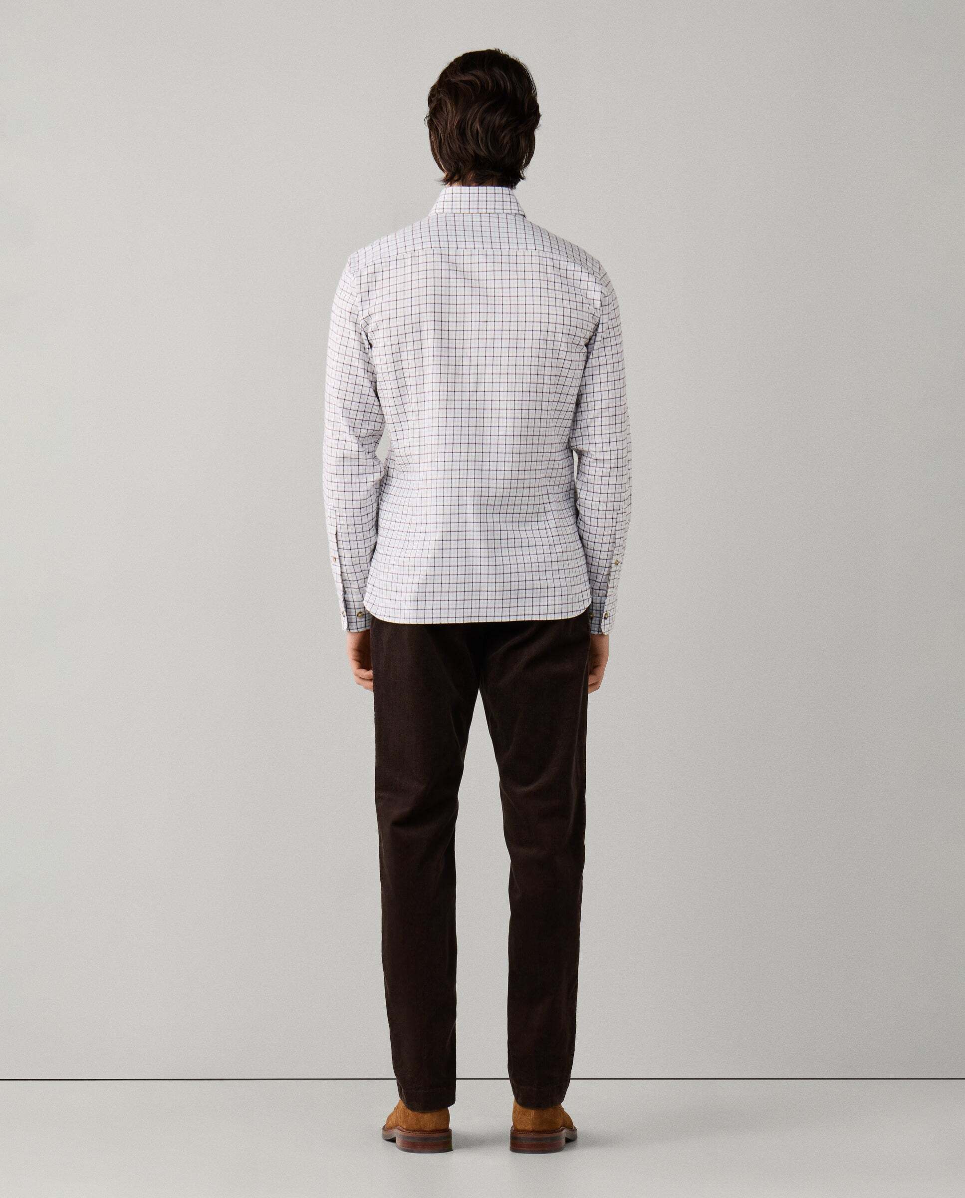 Camisa de hombre de franela a cuadros fit tailored - Hackett - Ébano Ébano-3