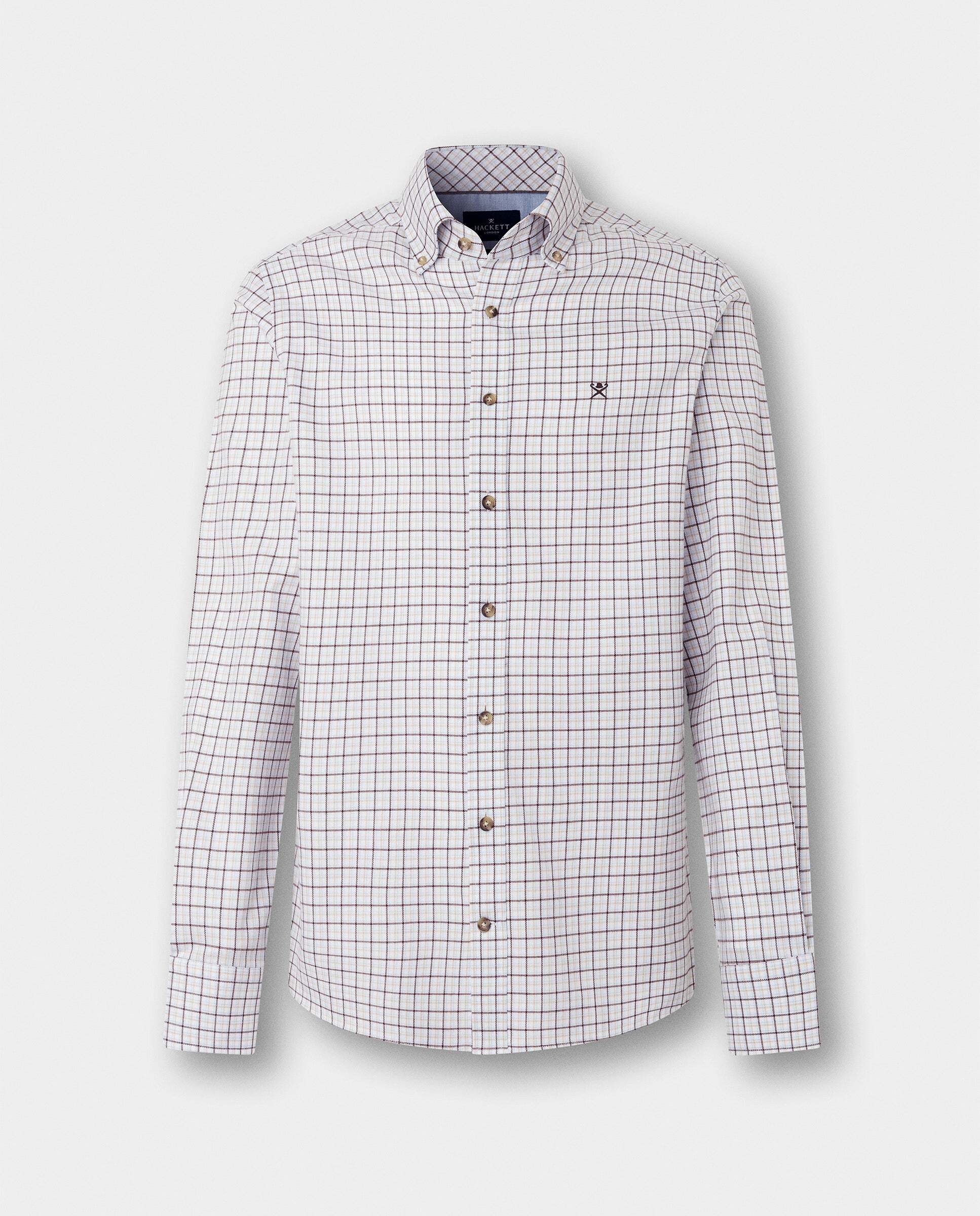 Camisa de hombre de franela a cuadros fit tailored - Hackett - Ébano Ébano-7