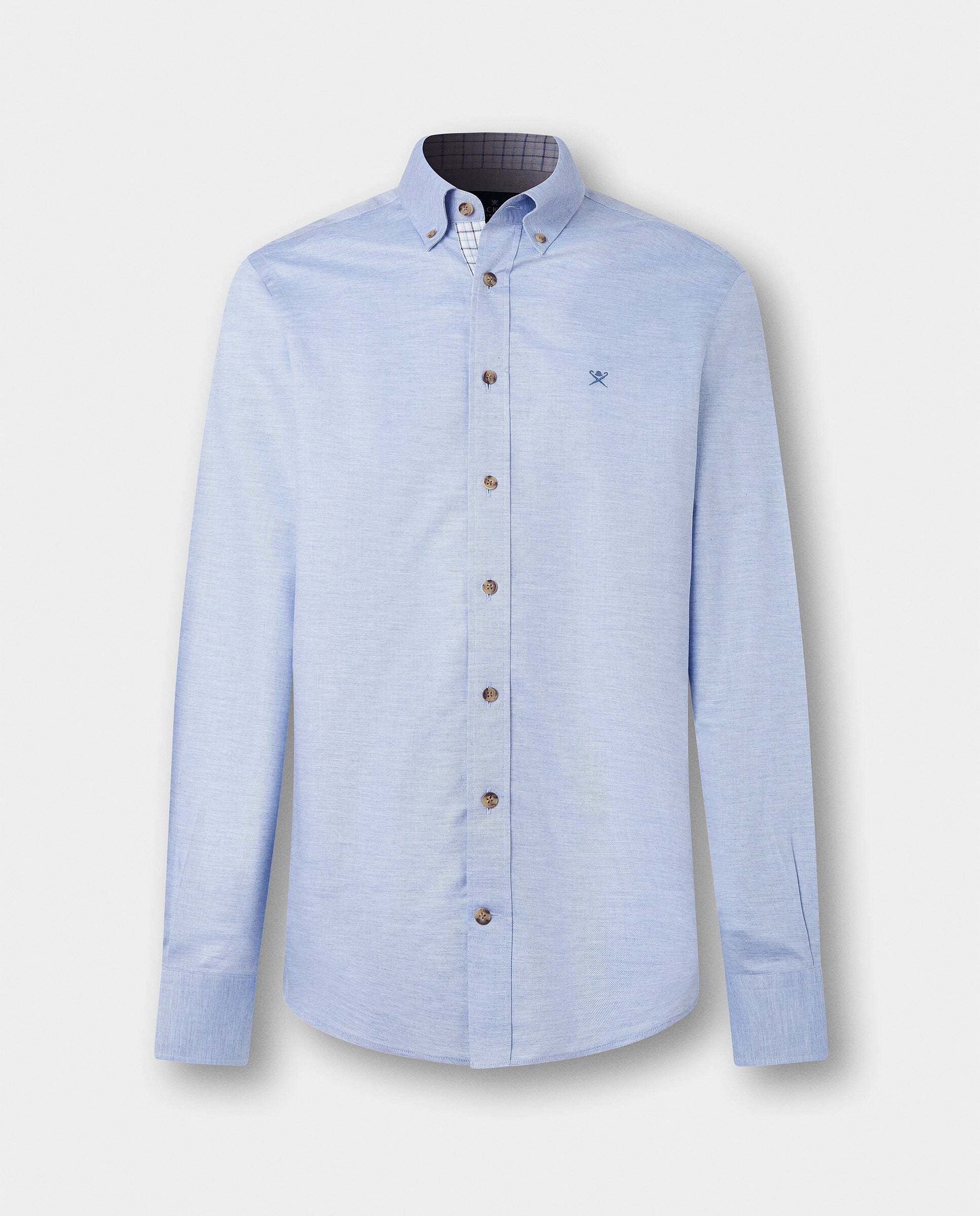 Camisa de hombre franela múltiples ribetes fit tailored - Hackett - Azul claro Azul claro-9