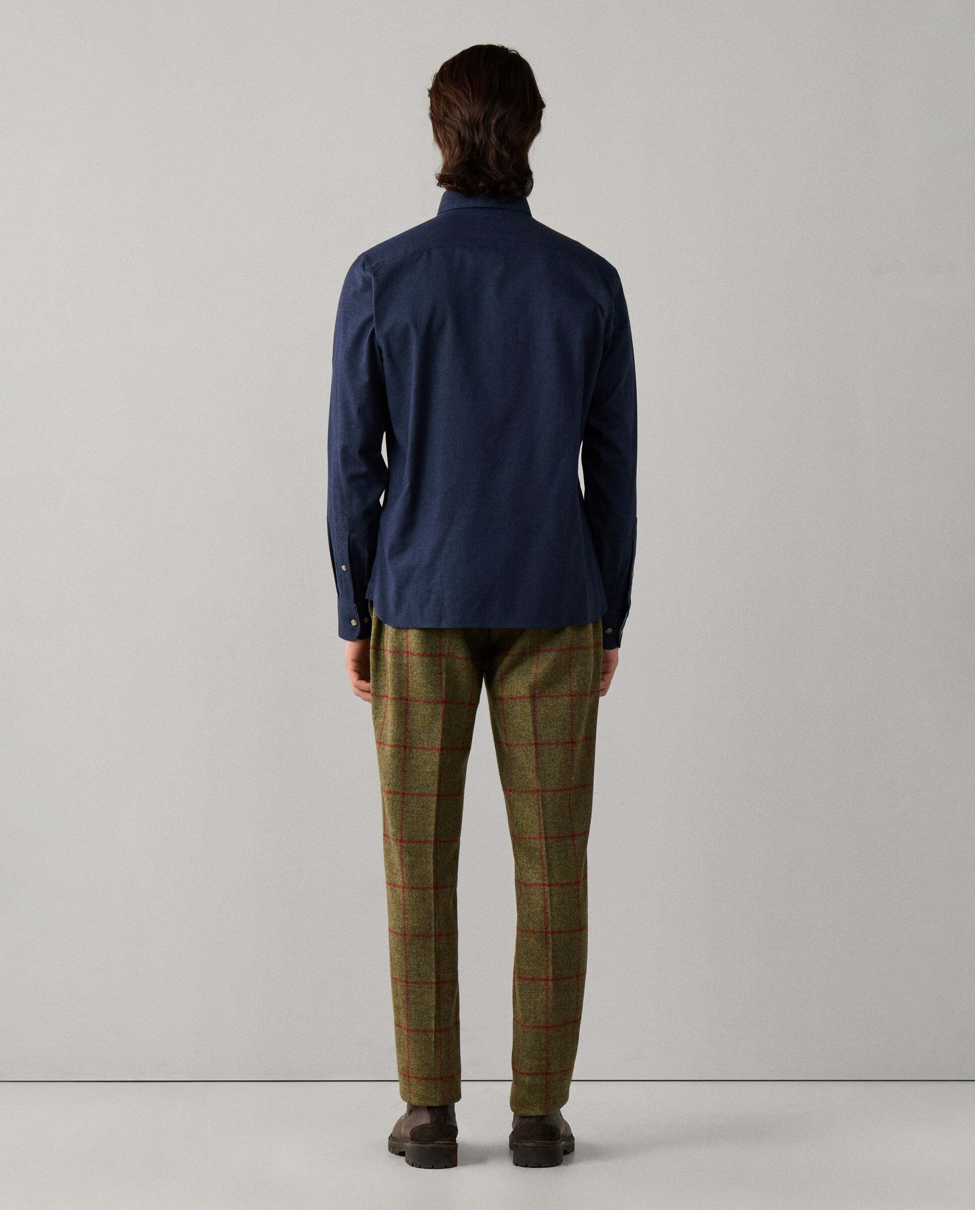 Camisa de hombre franela múltiples ribetes fit tailored - Hackett - Azul Azul-3