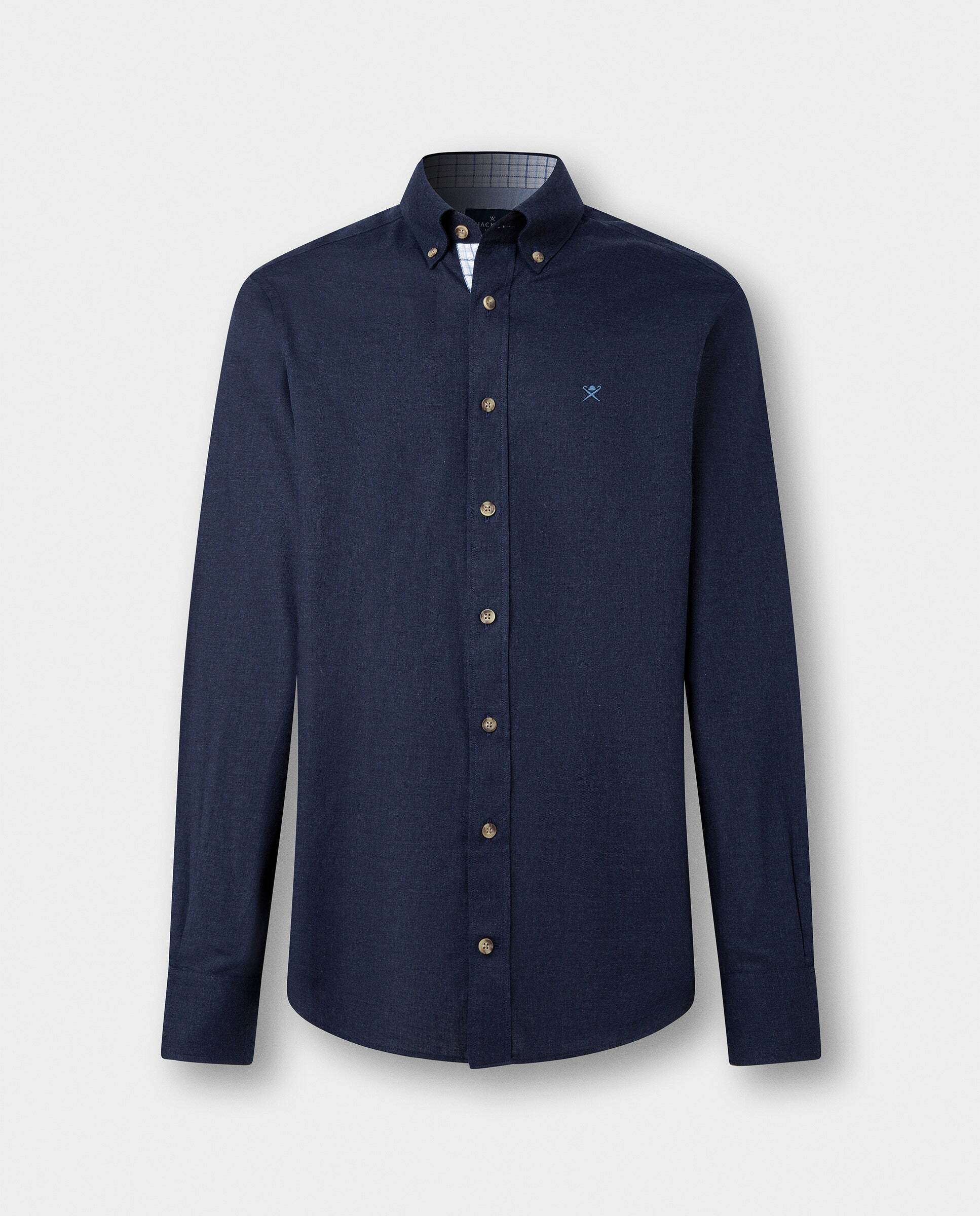 Camisa de hombre franela múltiples ribetes fit tailored - Hackett - Azul Azul-7