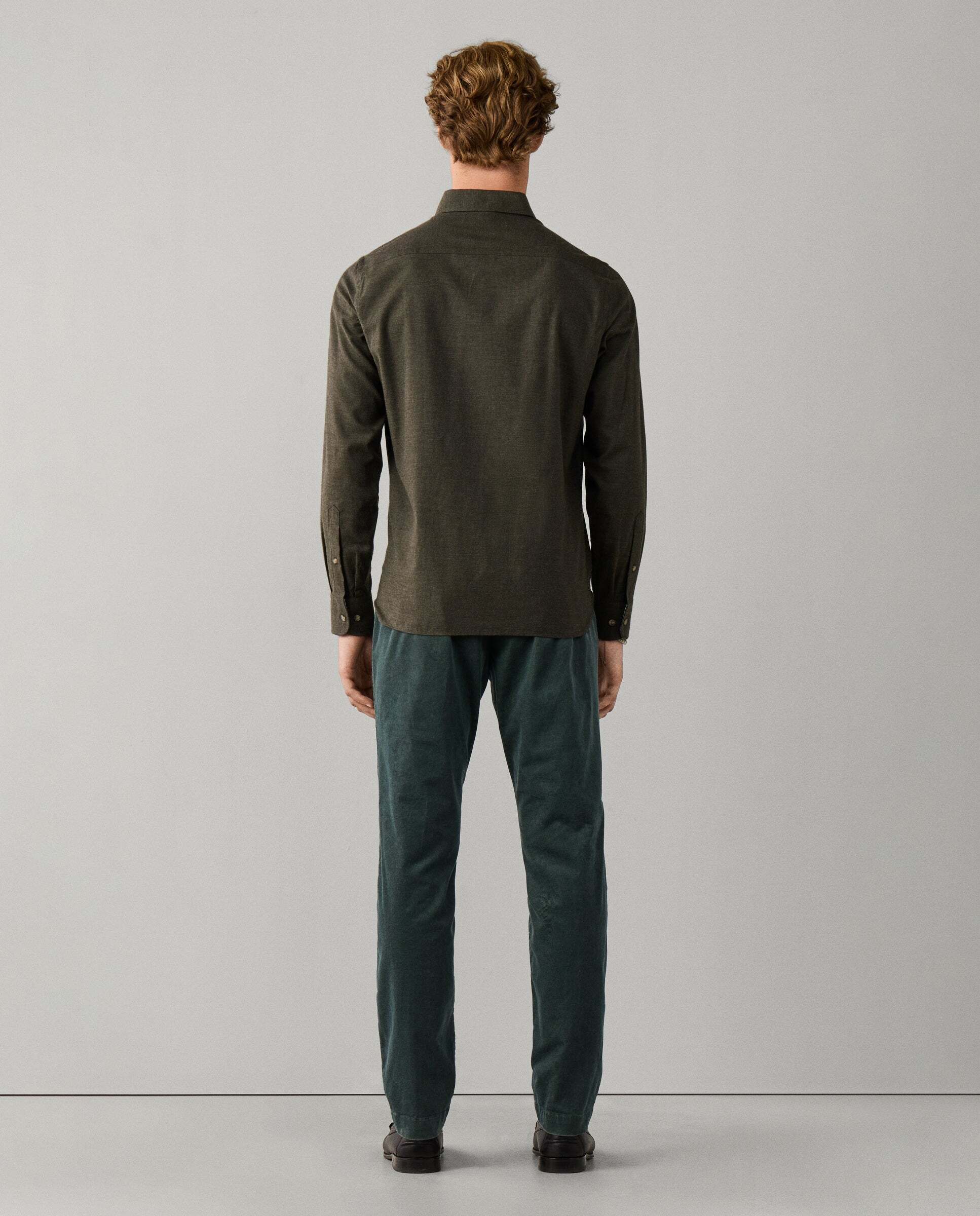 Camisa de hombre franela múltiples ribetes fit tailored - Hackett - Verde Verde-3