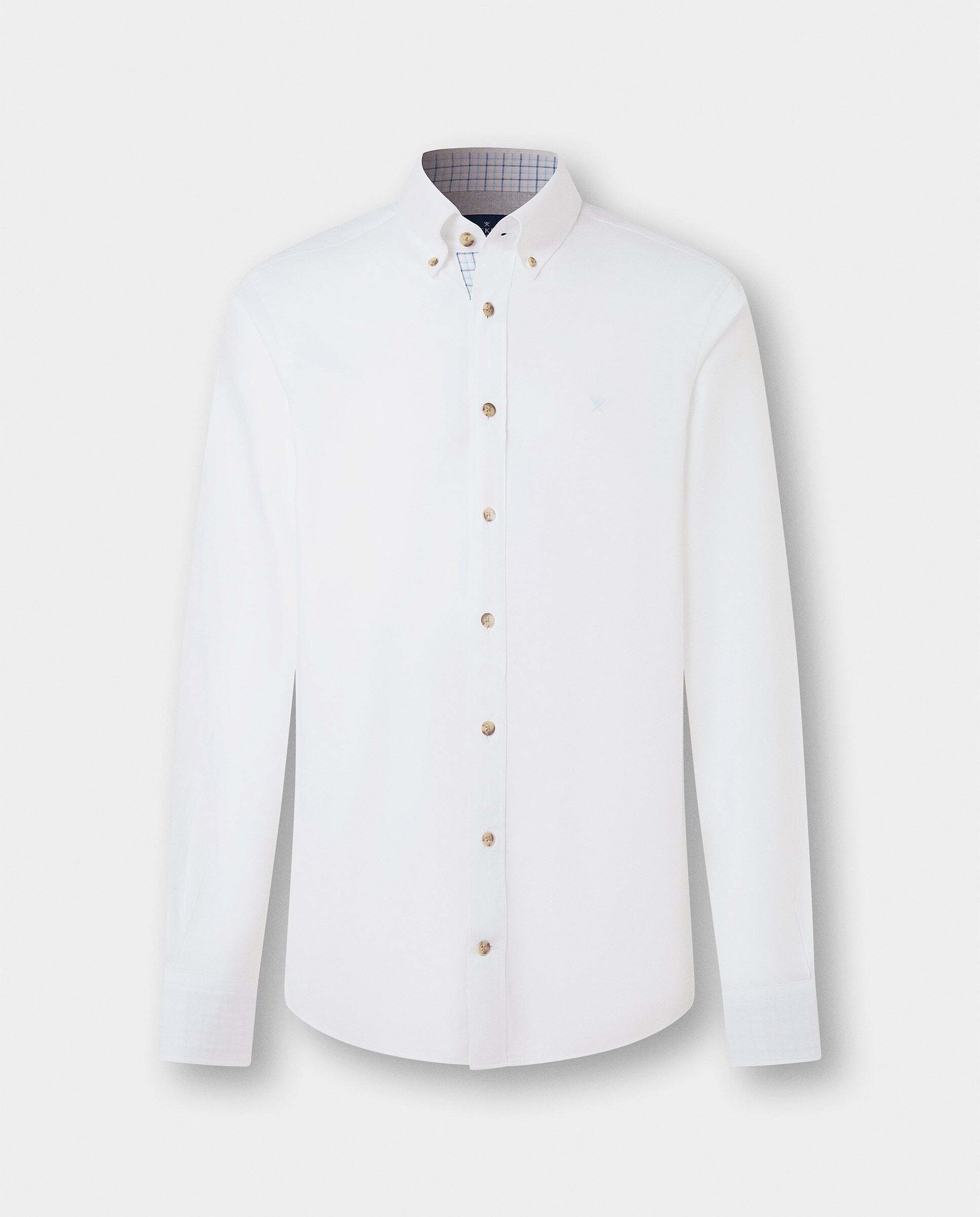 Camisa de hombre franela múltiples ribetes fit tailored - Hackett - Blanco Blanco-7