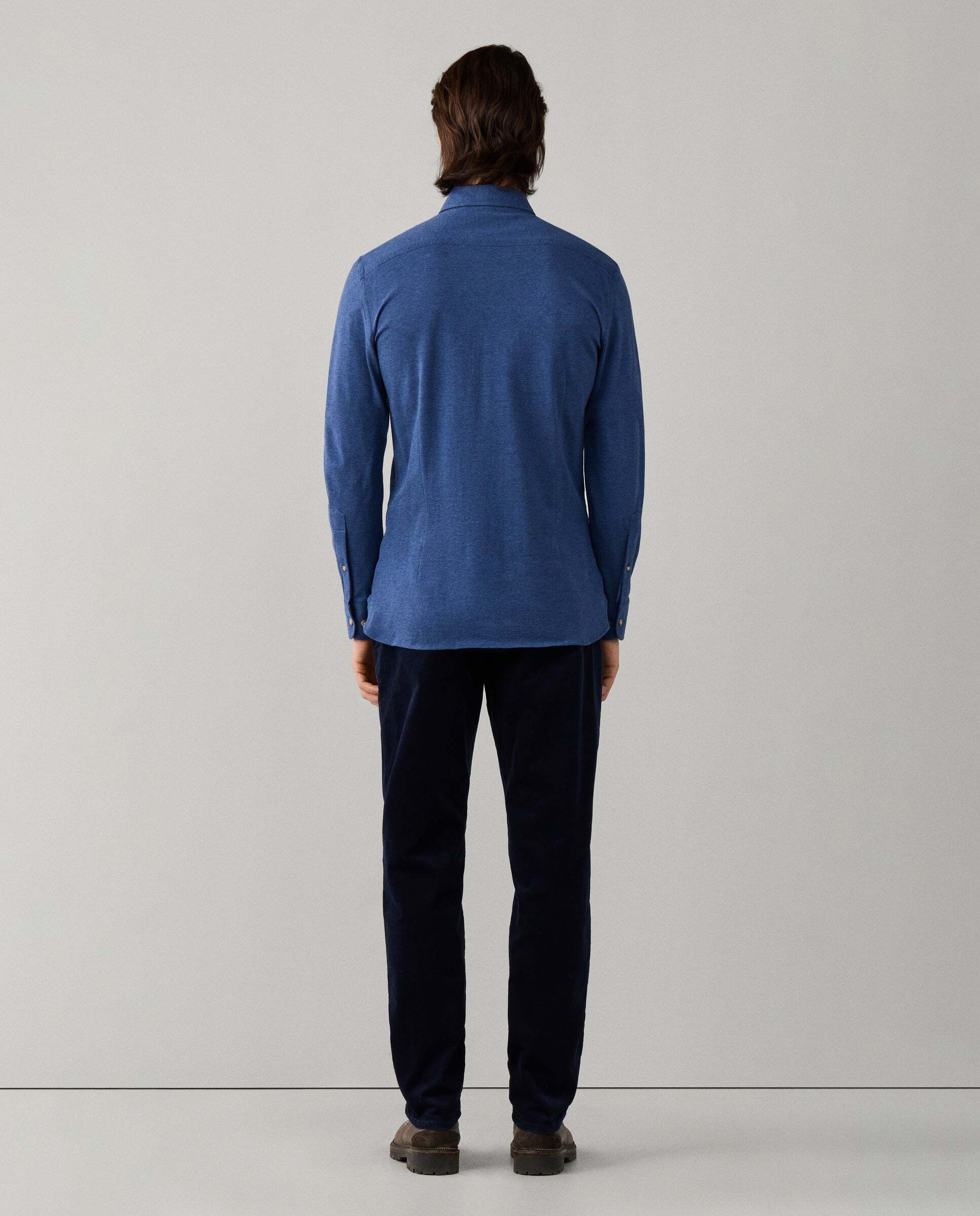 Camisa de hombre jersey melange fit tailored - Hackett - Azul Azul-3