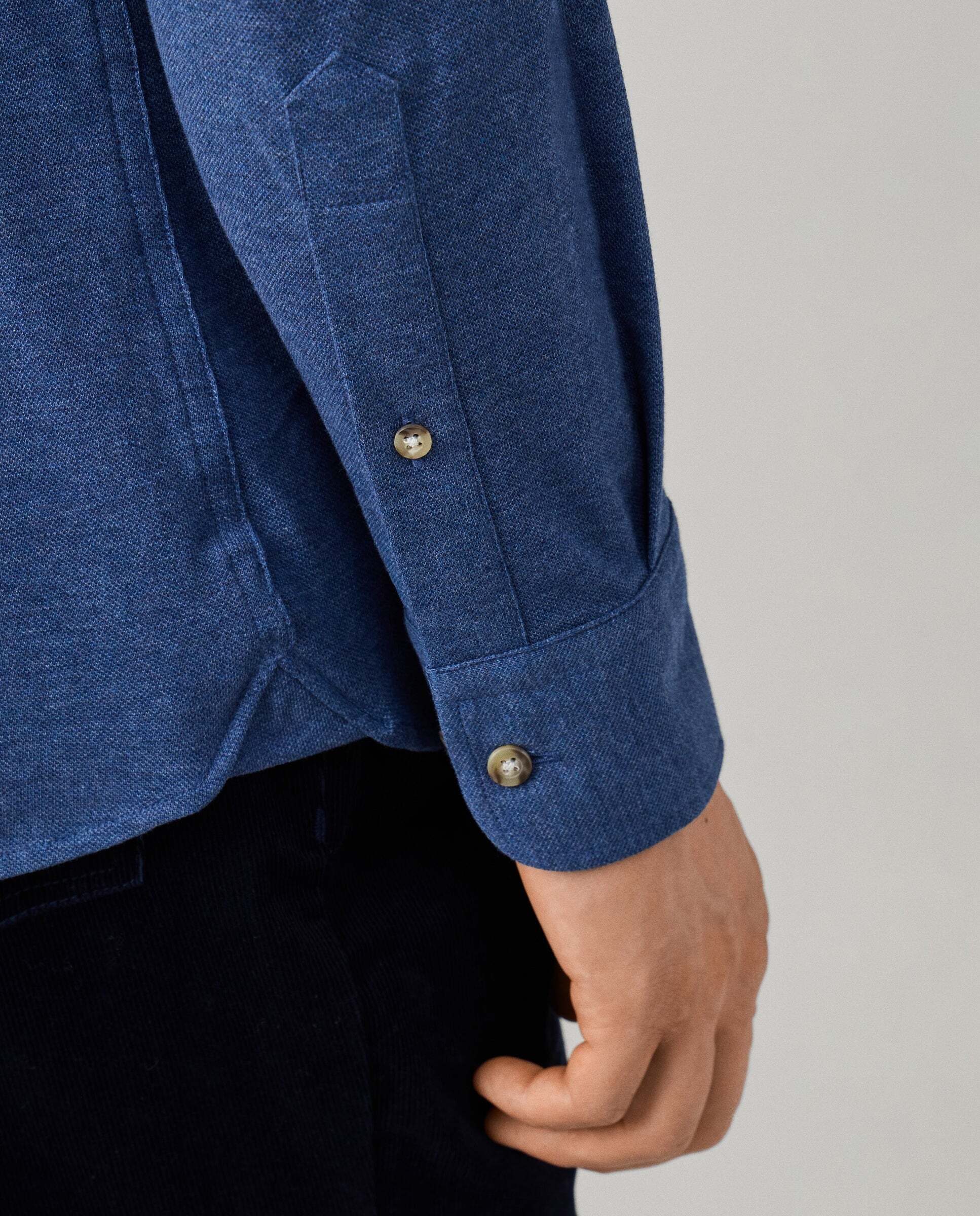 Camisa de hombre jersey melange fit tailored - Hackett - Azul Azul-5