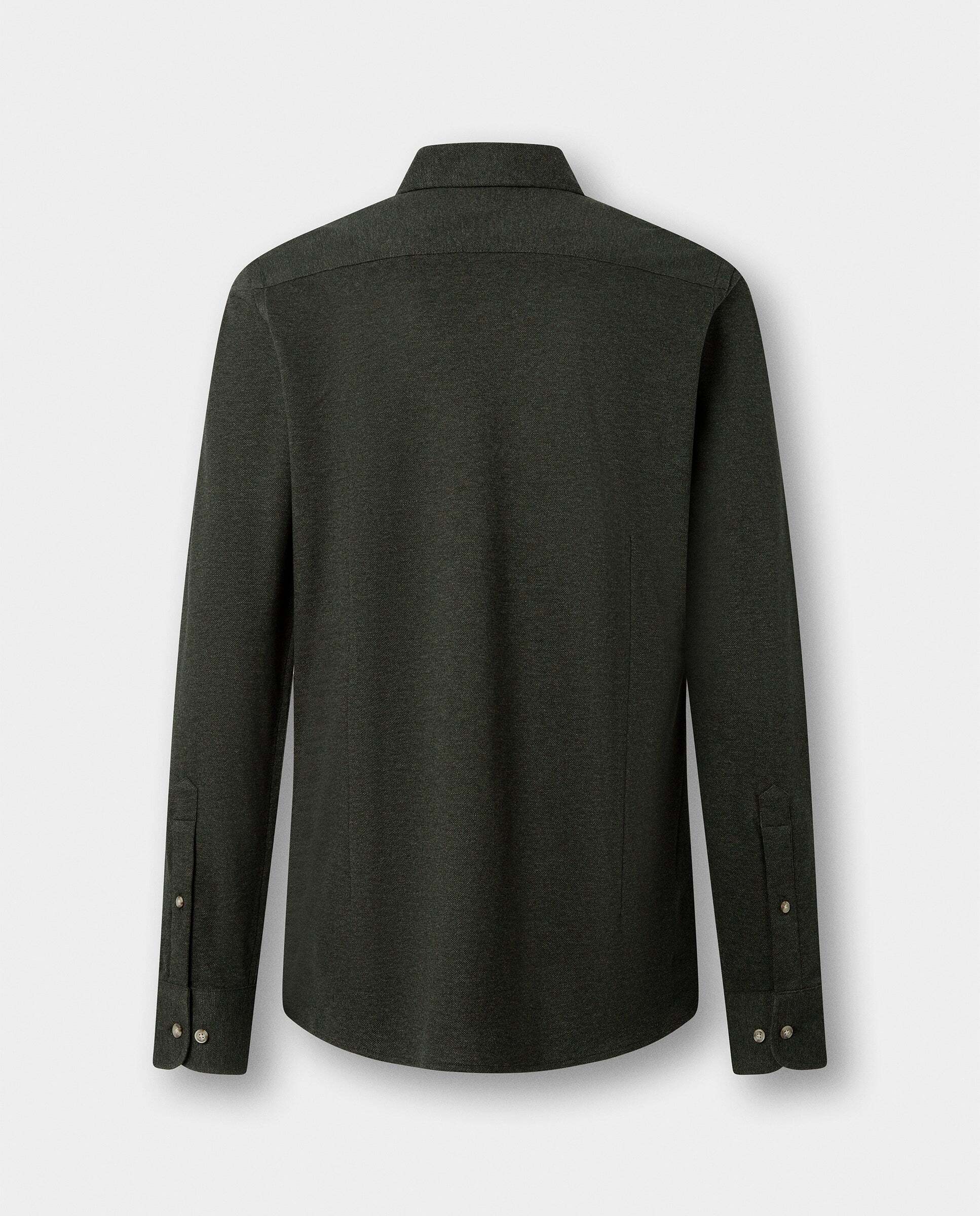 Camisa de hombre jersey melange fit tailored - Hackett - Verde Verde-6