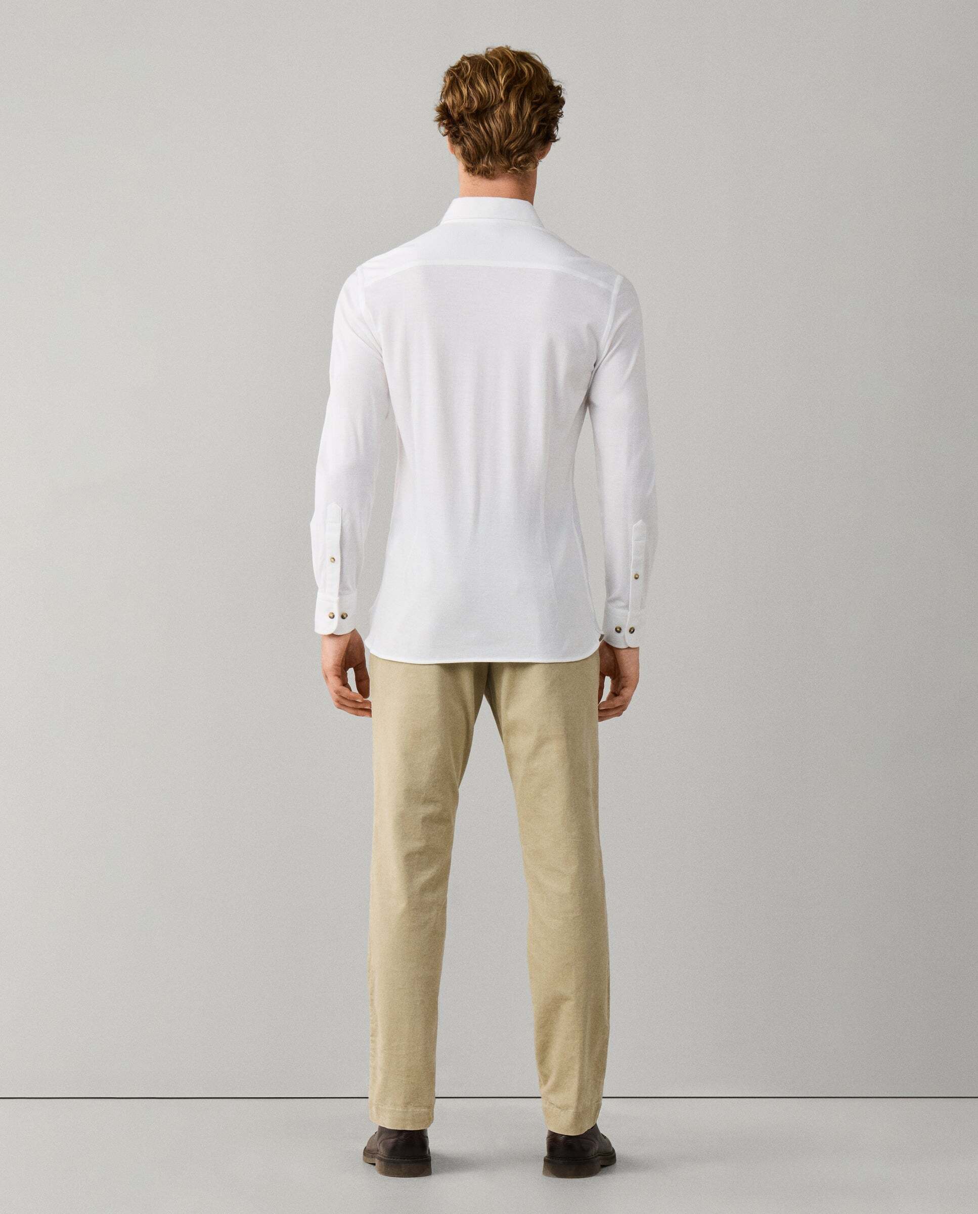Camisa de hombre jersey melange fit tailored - Hackett - Blanco Blanco-3