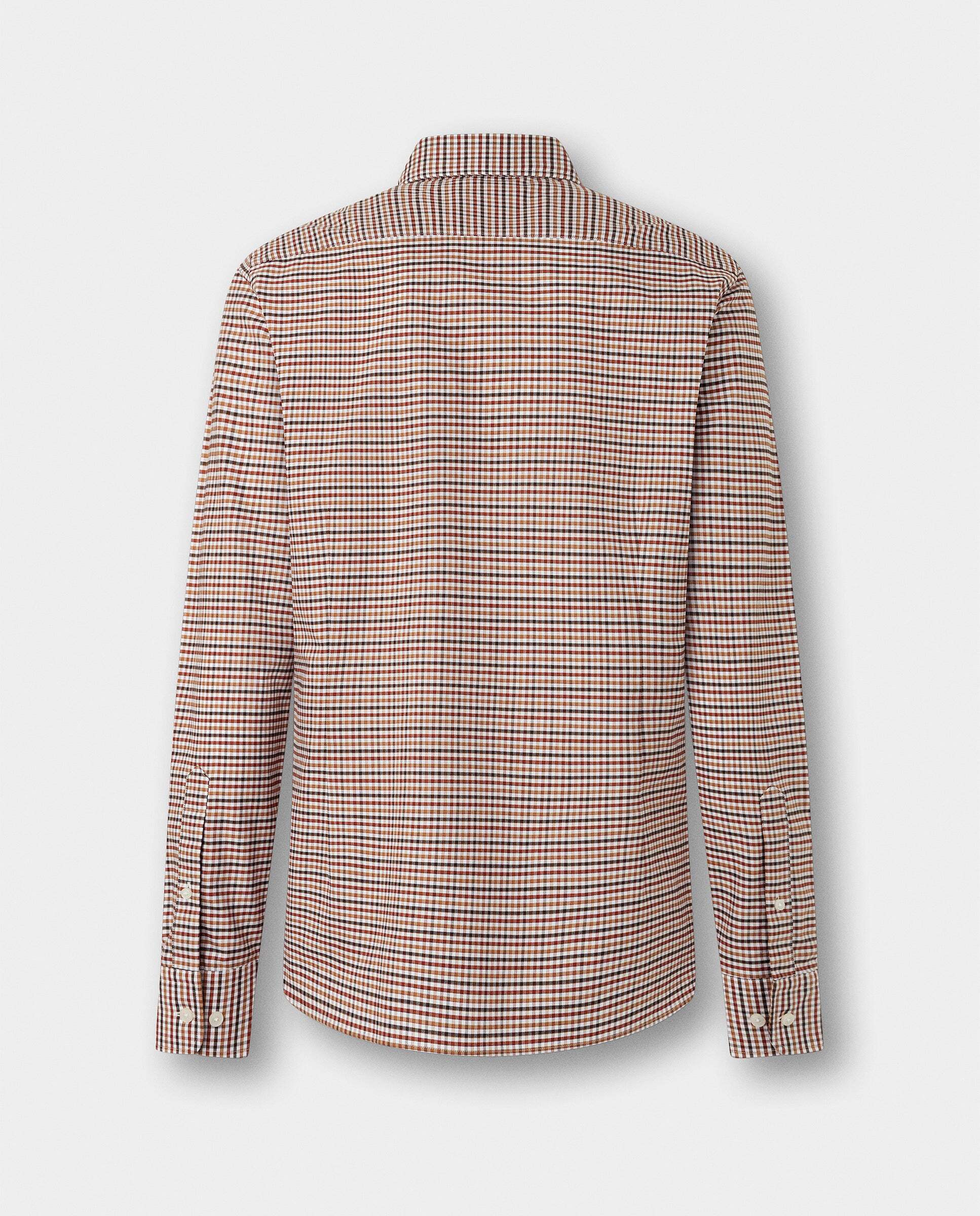 Camisa de hombre cuadros vichy tricolor fit tailored - Hackett - Naranja Naranja-6