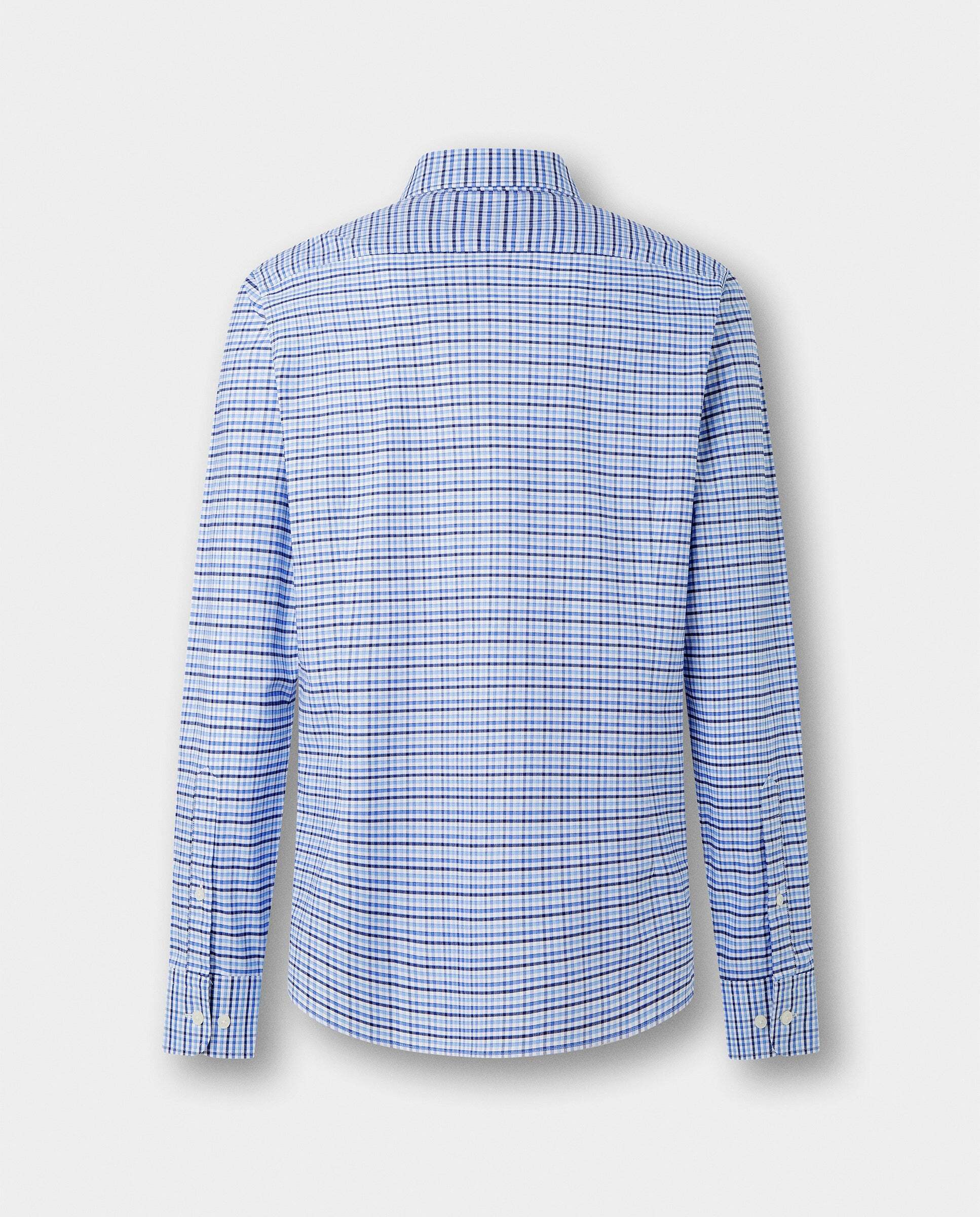 Camisa de hombre cuadros vichy tricolor fit tailored - Hackett - Azul claro Azul claro-6